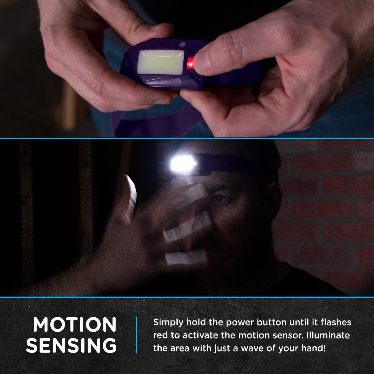 Enbrighten Motion-Sensing Rechargeable LED Headlamp, Purple