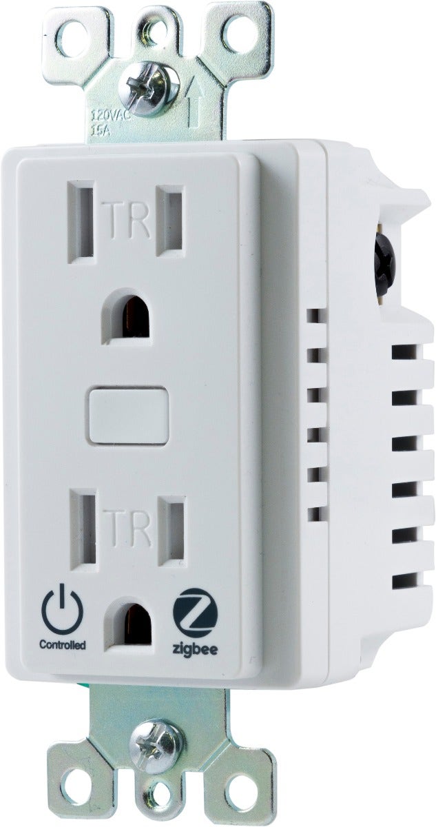 Enbrighten Zigbee In-Wall Tamper-Resistant Smart Outlet, White
