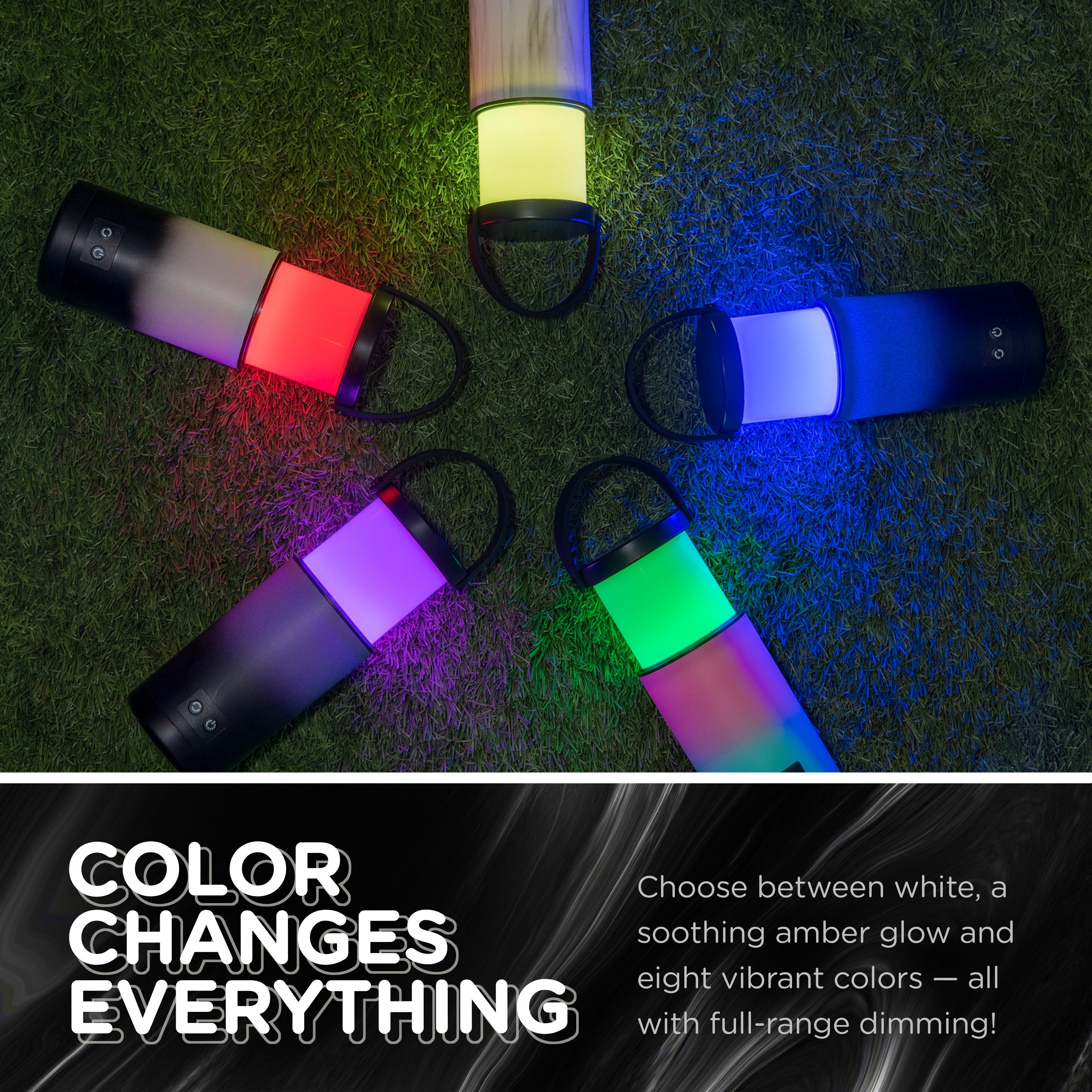 Enbrighten Color Changing LED Pop-up Lantern, White Marble