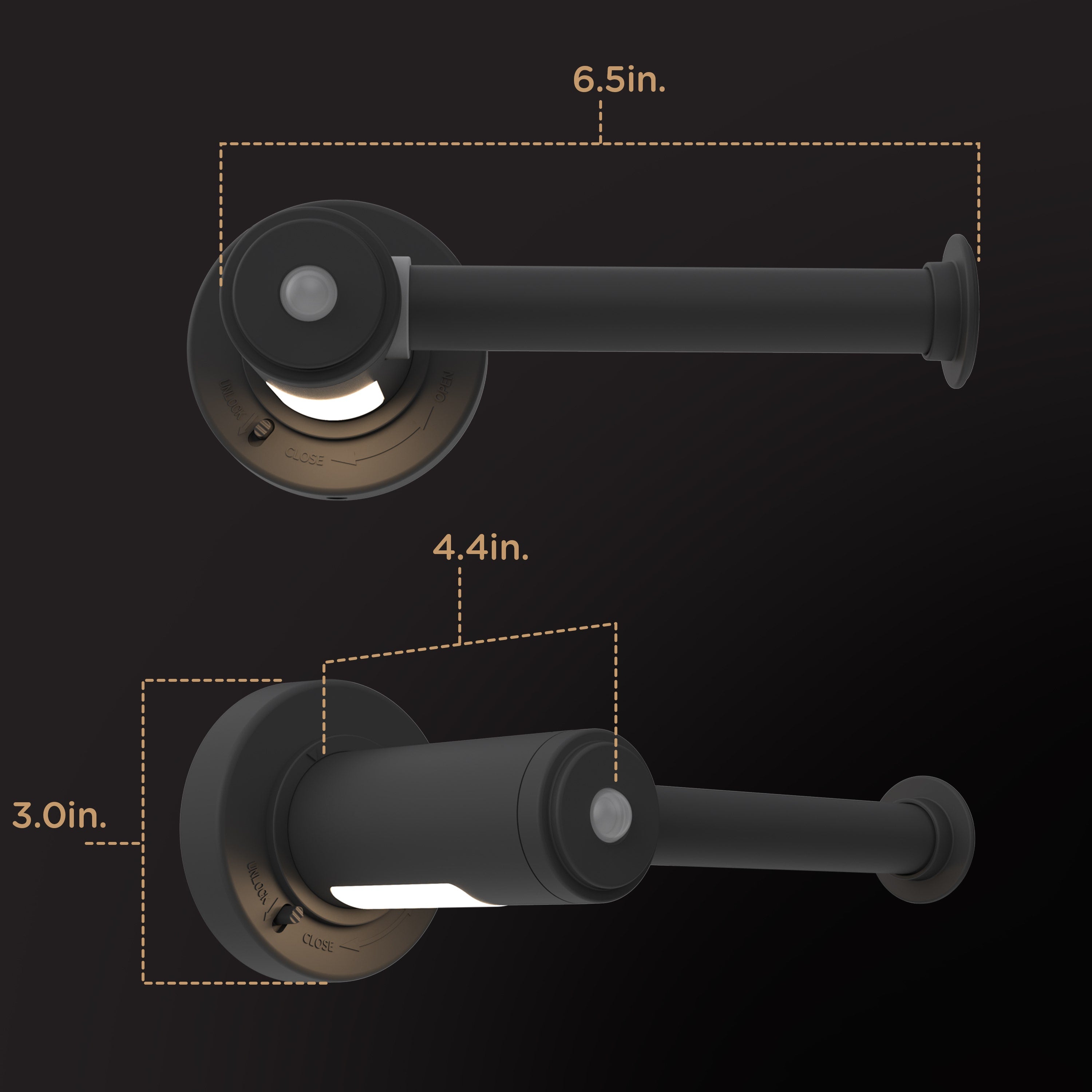 Enbrighten LED Motion Sensing Toilet Paper Holder Light, Matte Black