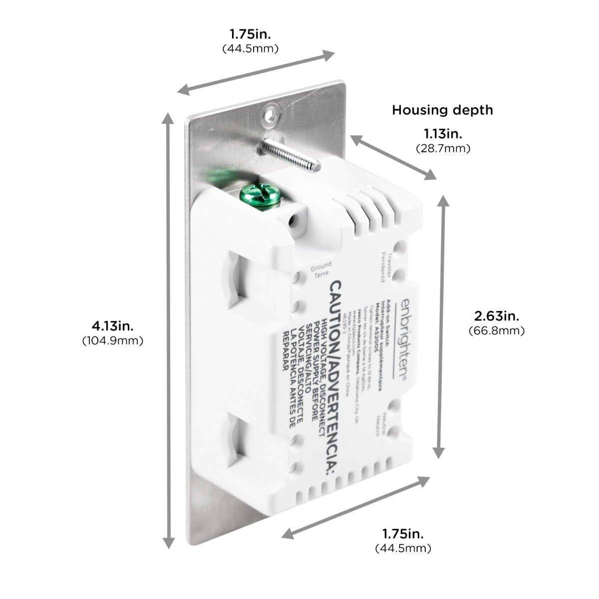 Enbrighten Add-On Switch with QuickFit™ and SimpleWire™, White
