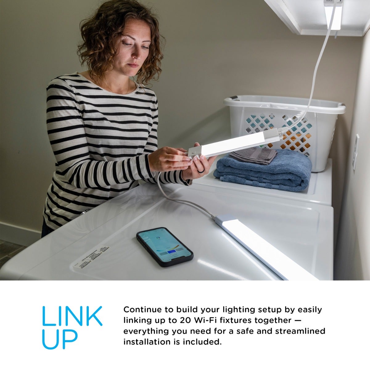 Enbrighten VIBE 24in. LED WiFi Light Fixture, White