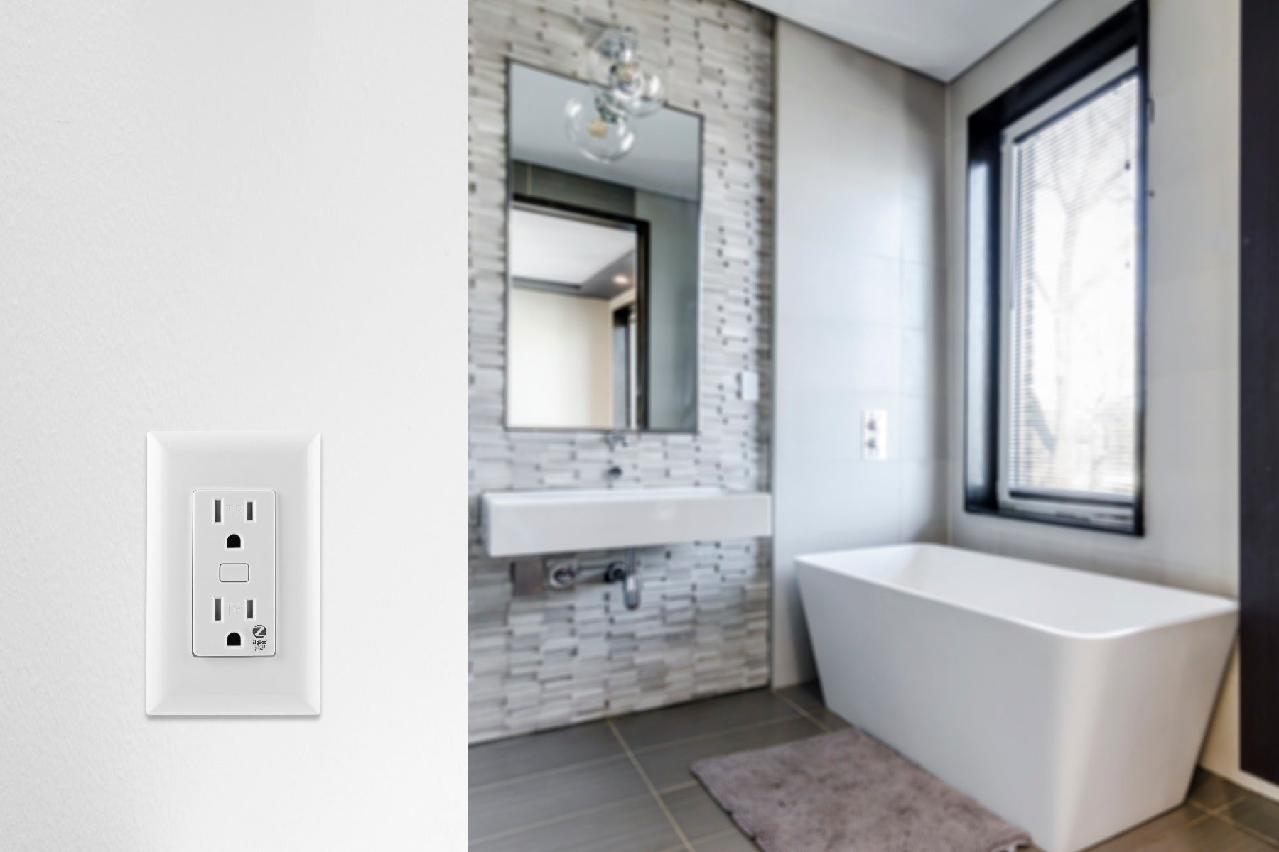 Enbrighten Zigbee In-Wall Tamper-Resistant Smart Outlet, White