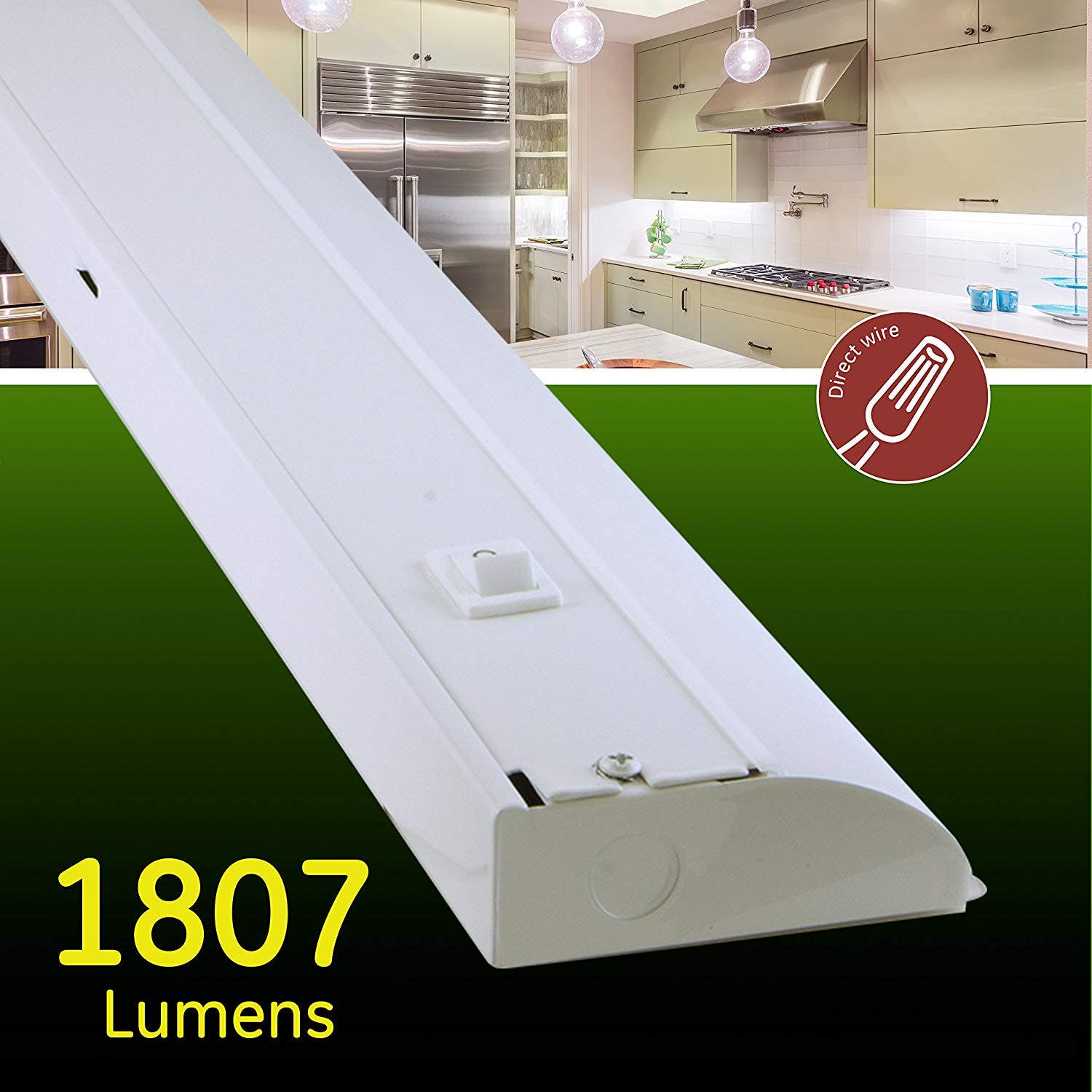 Enbrighten 48in. Direct Wire LED Under Cabinet Light Fixture, White