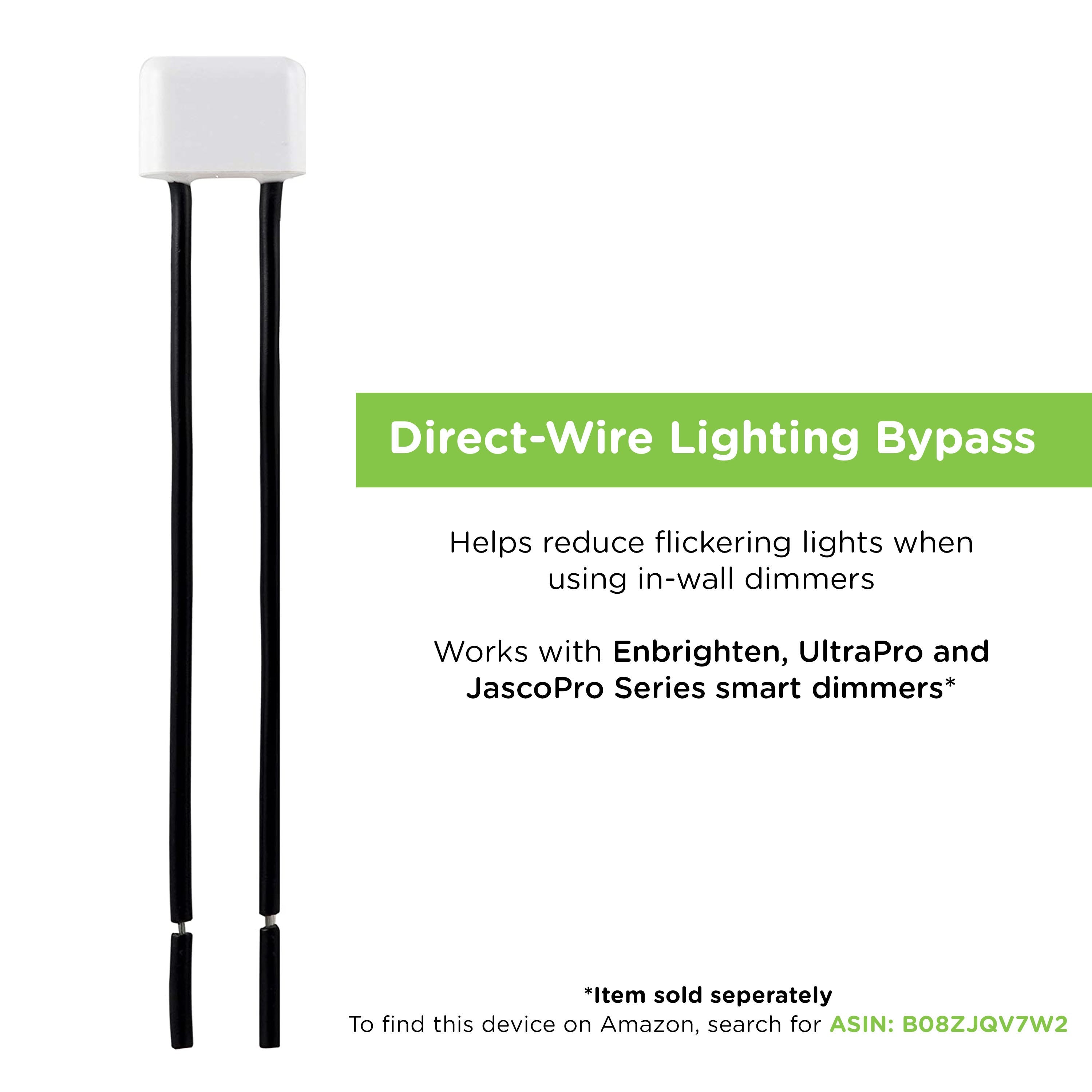 Enbrighten Z-Wave Plus In-Wall Smart Paddle Dimmer, 700 Series, White/Almond