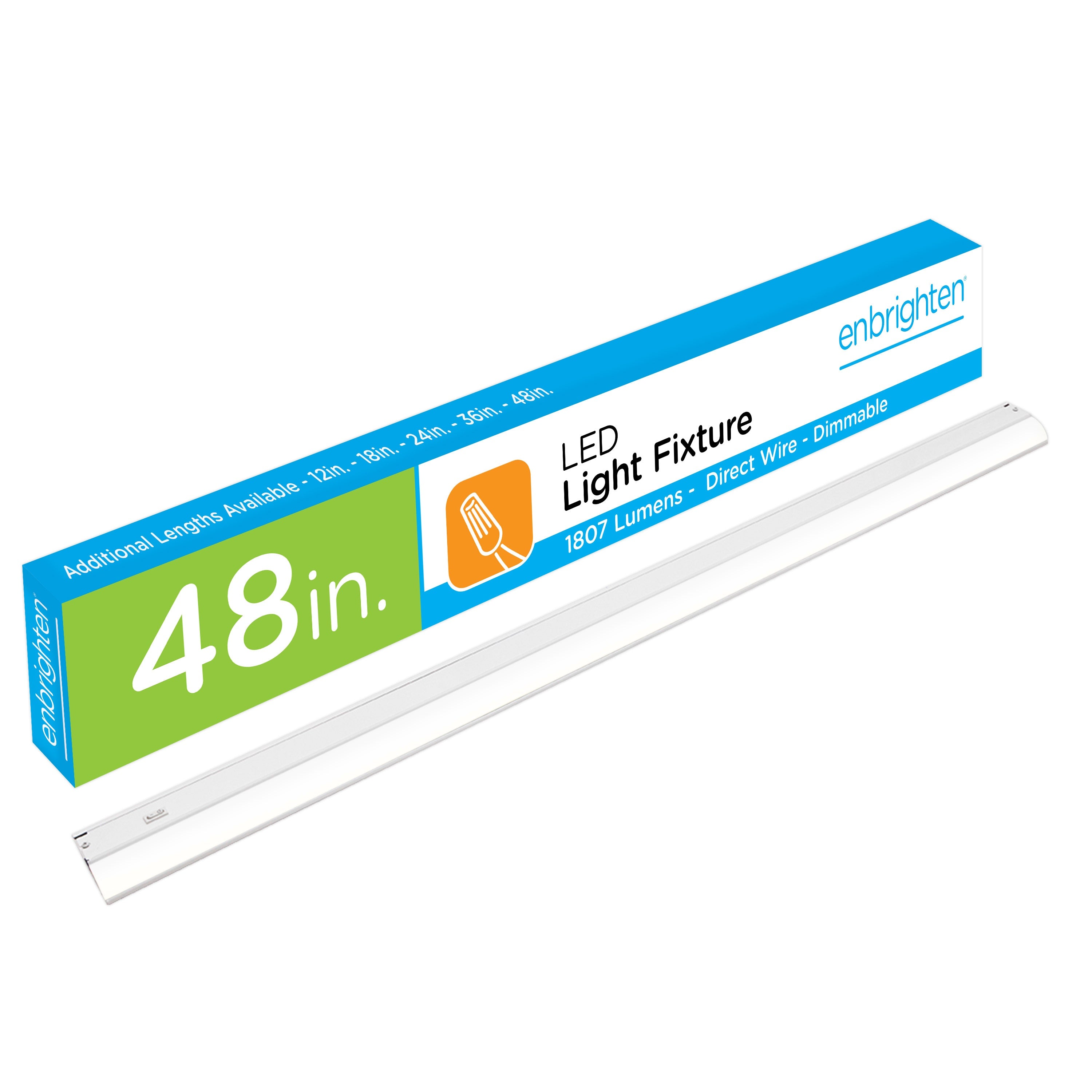 Enbrighten 48in. Direct Wire LED Under Cabinet Light Fixture, White