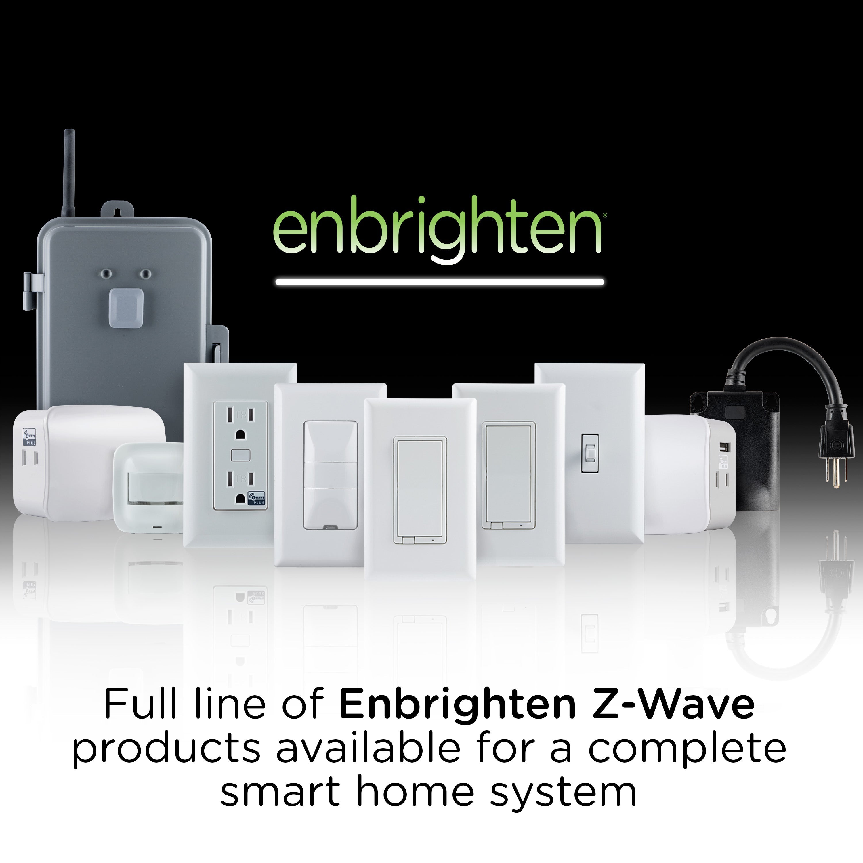 Enbrighten Z-Wave Plus In-Wall Smart Paddle Switch, 700 Series, White/Almond
