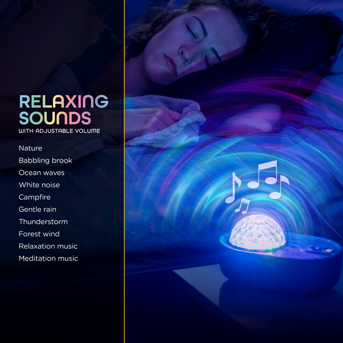 Enbrighten EcoScapes Galaxy Projector LED Tabletop Night Light with Sound Effects