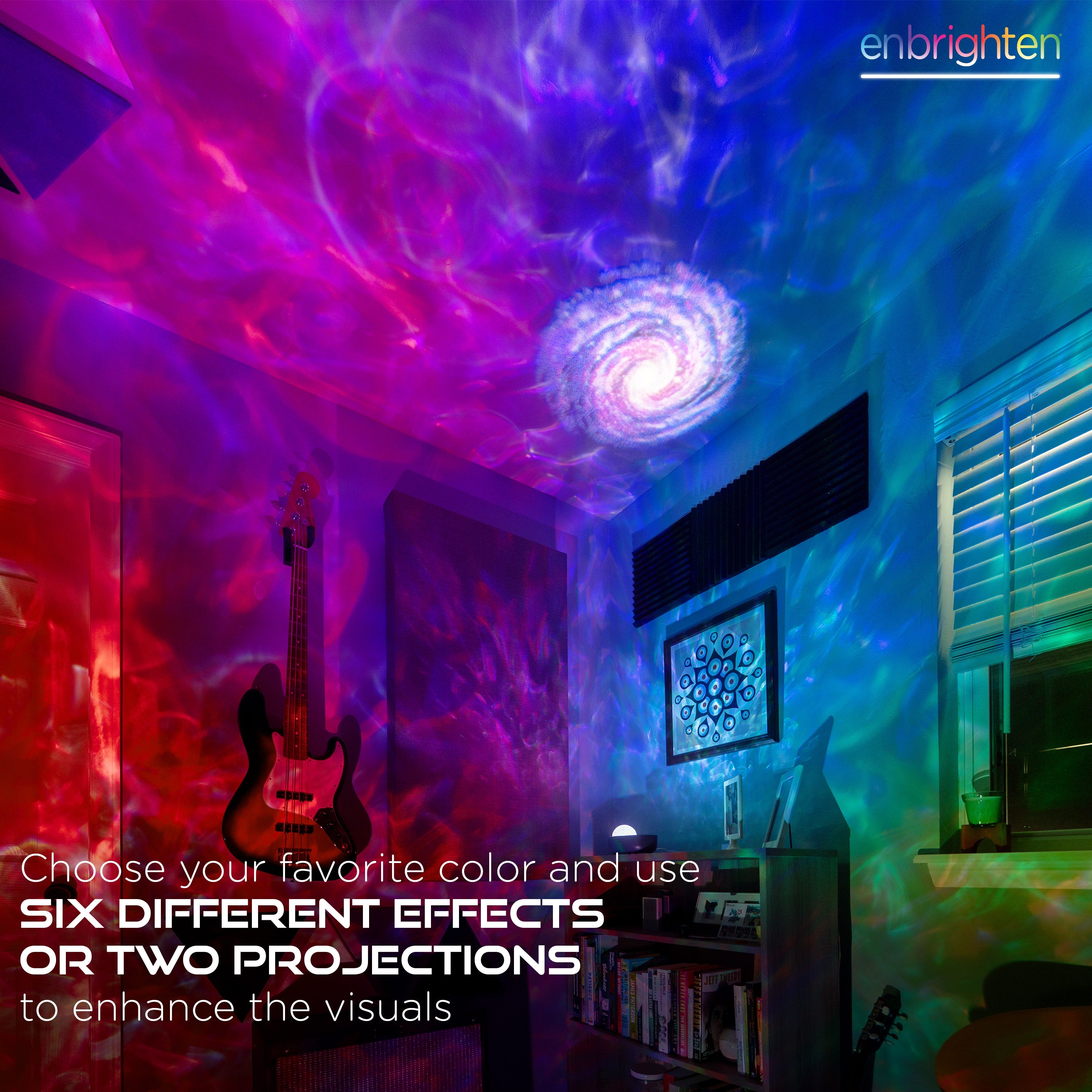 Enbrighten Galaxy Projector LED Tabletop Night Light with Sound Effects