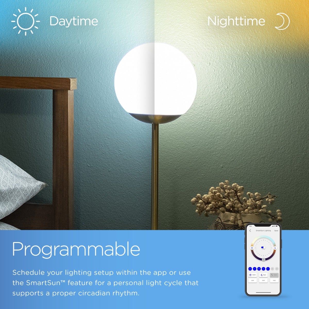 Enbrighten VIBE WiFi Color-Changing LED Tabletop Lamp with USB Charging, Brass