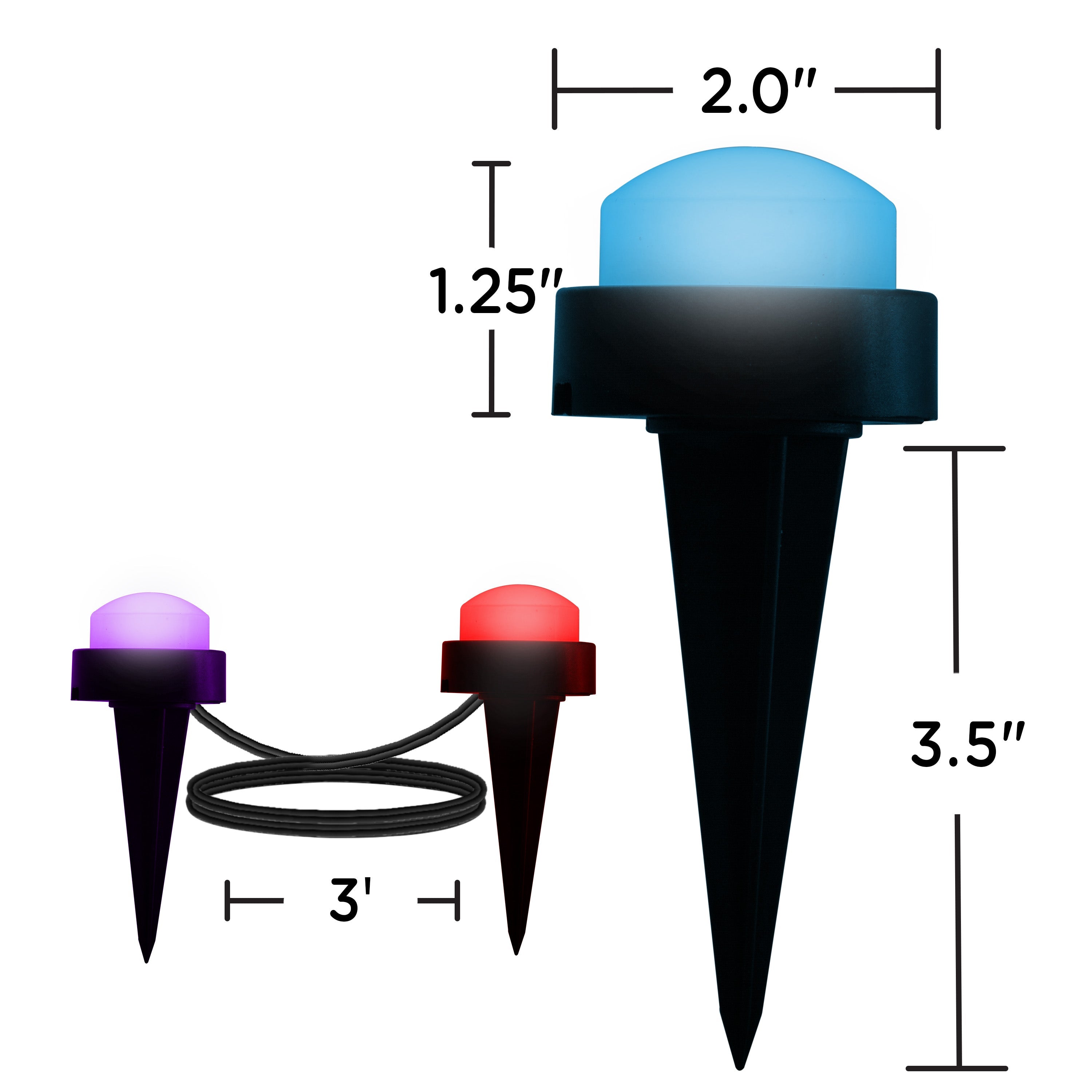 Enbrighten Seasons Mini Color-Changing LED Landscape Lights, 15 pucks, 42ft. Black Cord