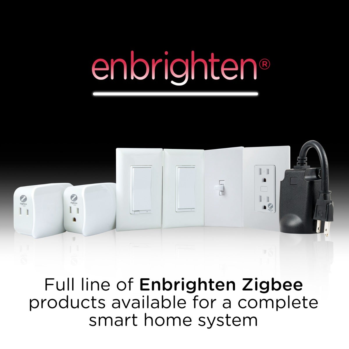 Enbrighten Zigbee Plug-In Smart Switch with Dual Controlled Outlets and Energy Monitoring, White