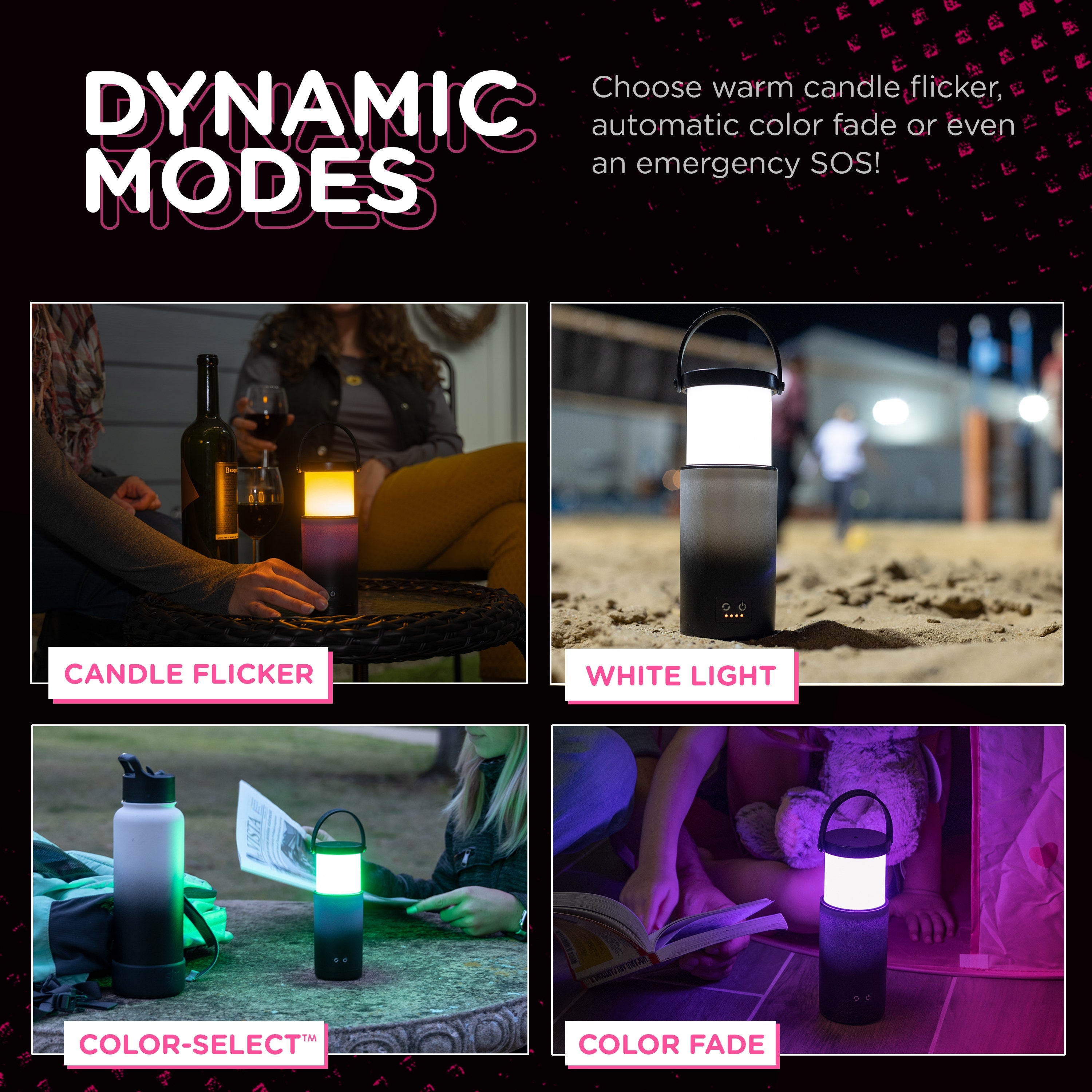 Enbrighten Color Changing LED Pop-up Lantern, Pink/Teal