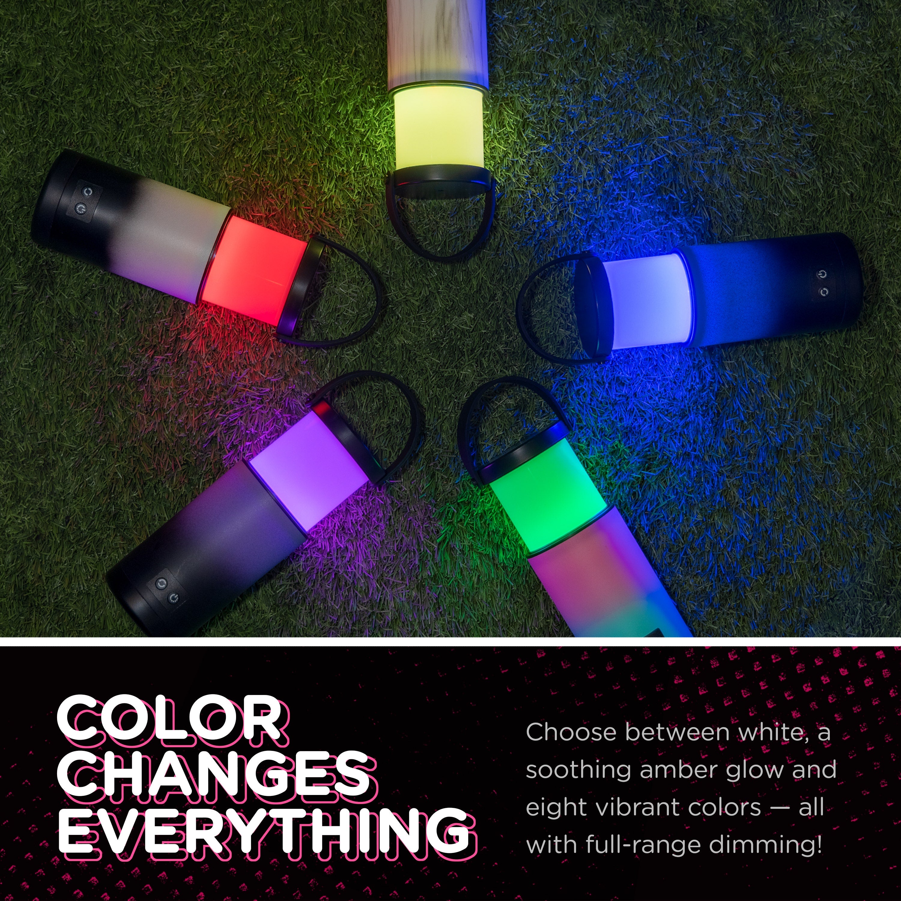 Enbrighten Color Changing LED Pop-up Lantern, Pink/Teal