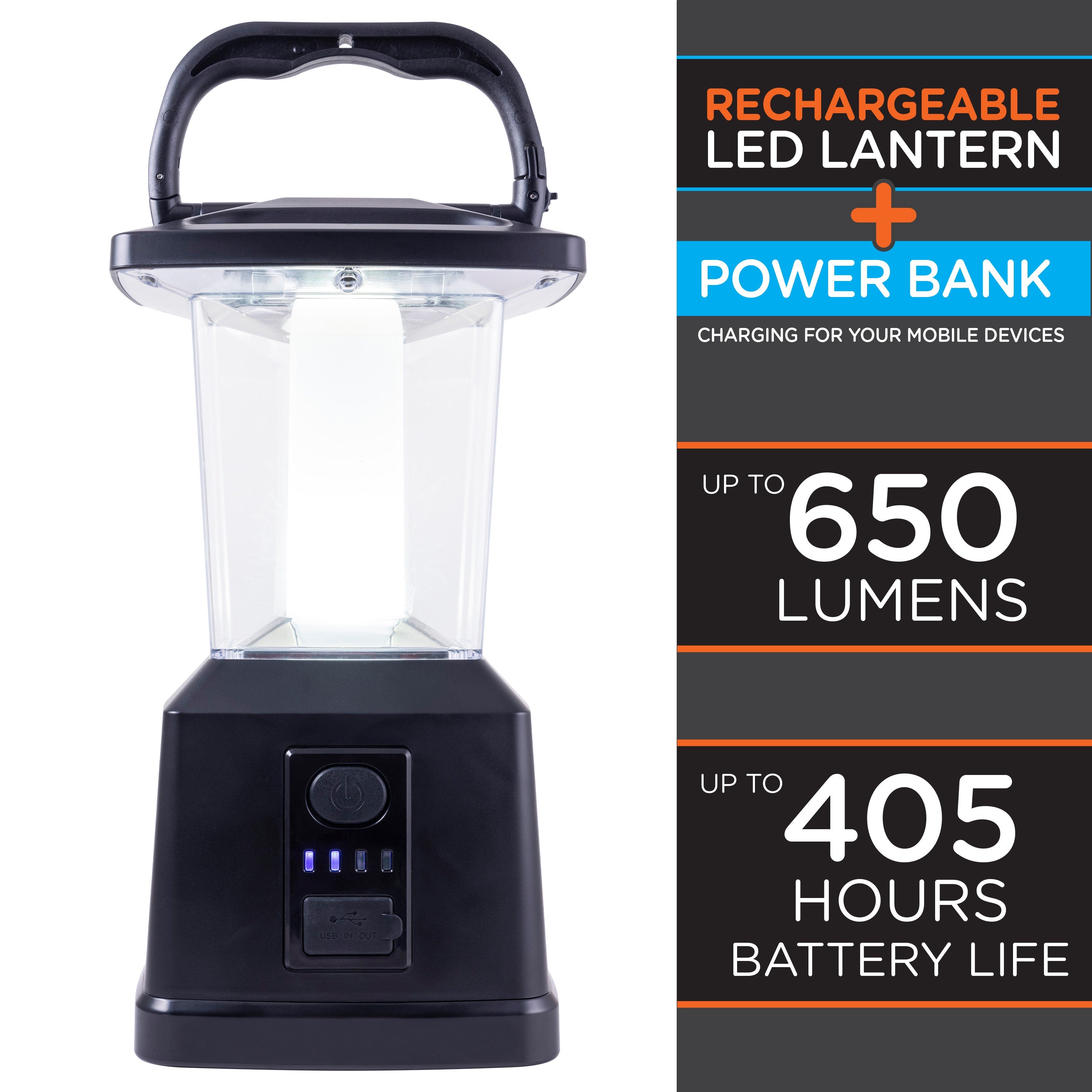 Enbrighten USB Charging LED Lantern, Black