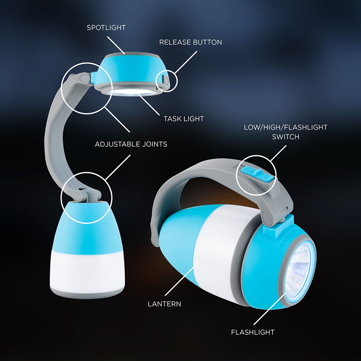 Enbrighten 3-in-1 Lantern, Teal