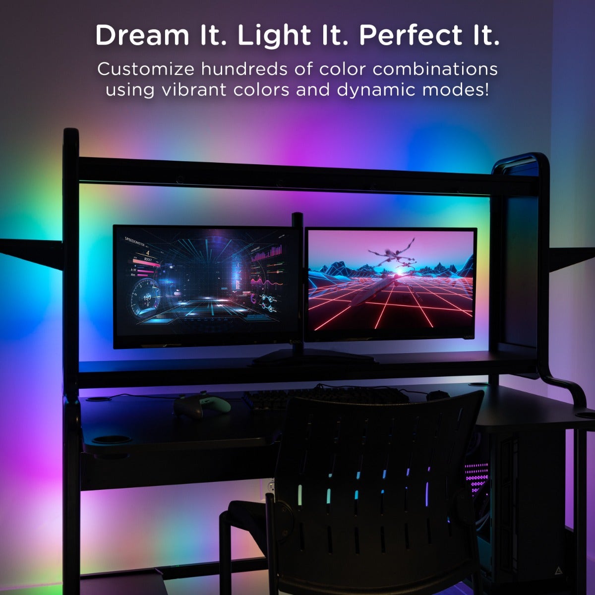 Enbrighten Indoor USB-Powered Color-Changing LED Flex Light with Remote, 8ft., Black