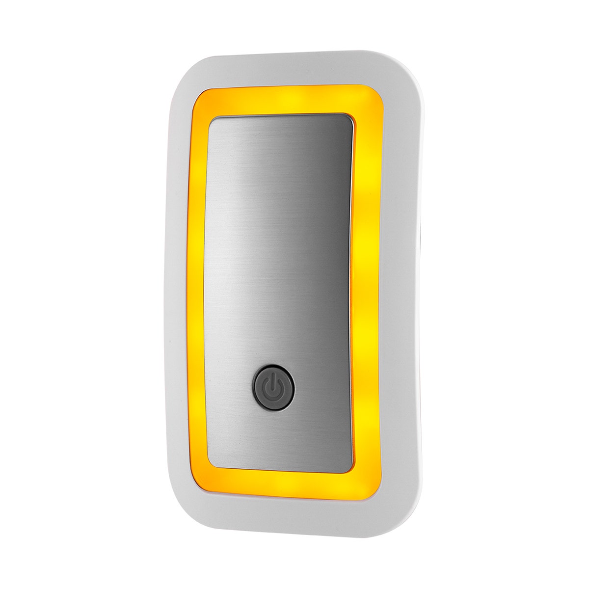 GE Enbrighten Warm Amber SleepLite Light Sensing LED Night Light, Brushed Nickel