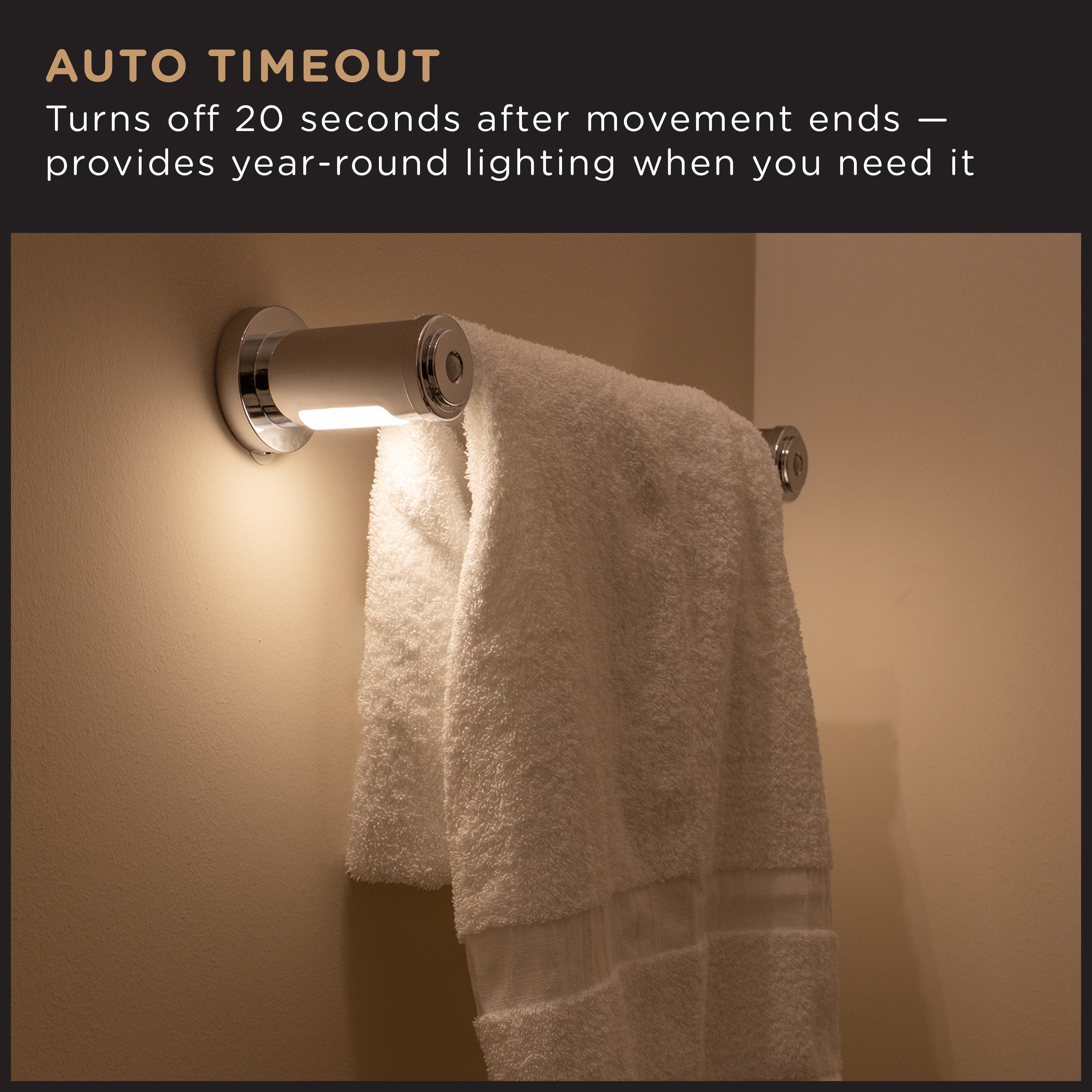 Enbrighten LED Motion Sensing Towel Bar Light, Chrome