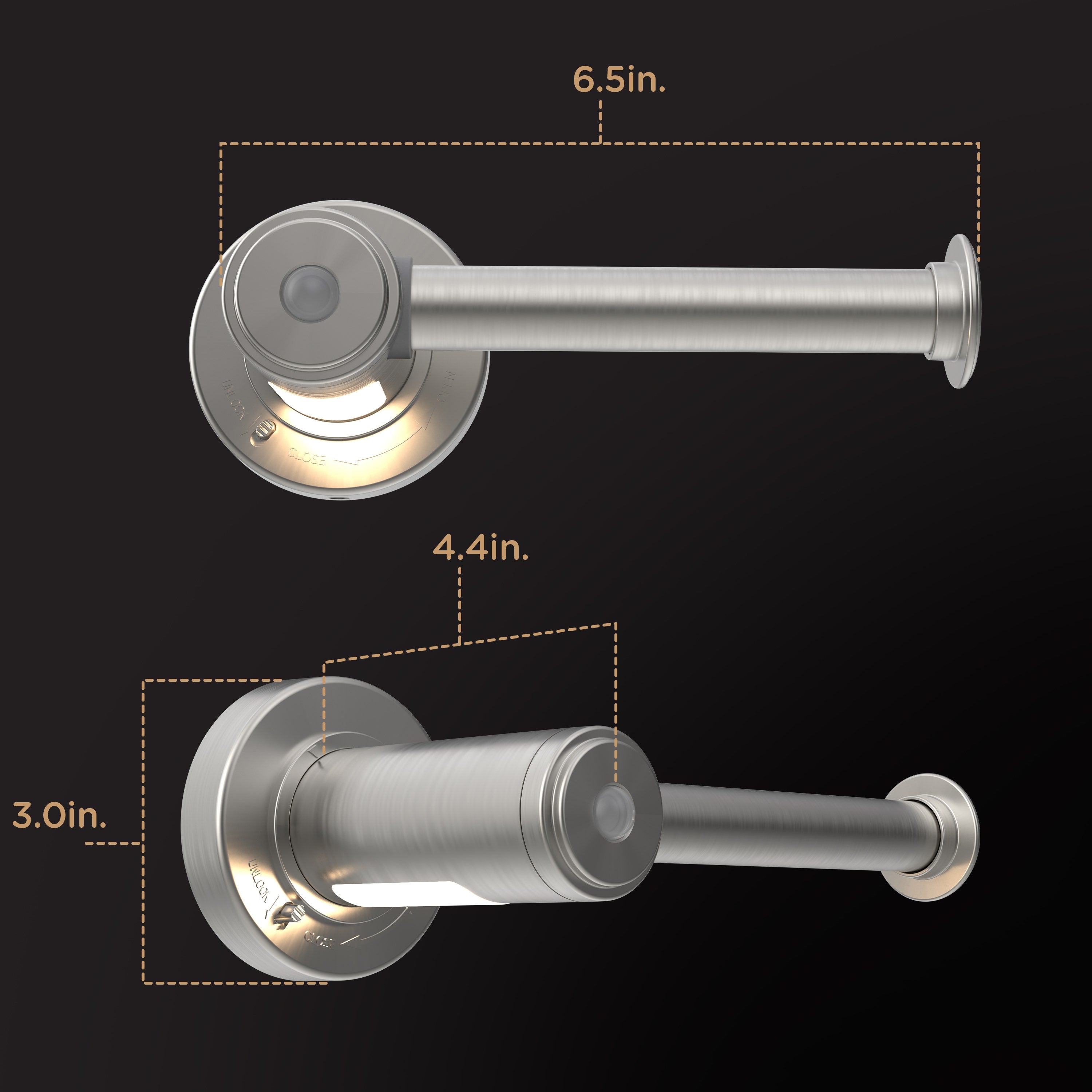 Enbrighten LED Motion Sensing Toilet Paper Holder Light, Brushed Nickel