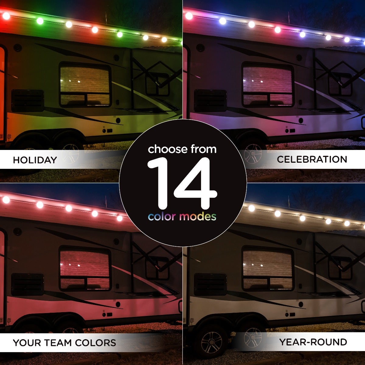 Enbrighten Bistro USB-Powered Color Changing LED Cafe Lights, 12 Bulbs, 12ft. Black Cord