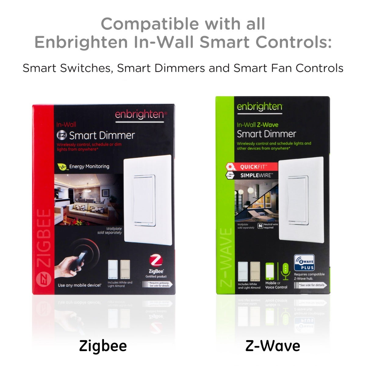 Enbrighten Add-On Toggle Switch With QuickFit™ And SimpleWire™, Light Almond
