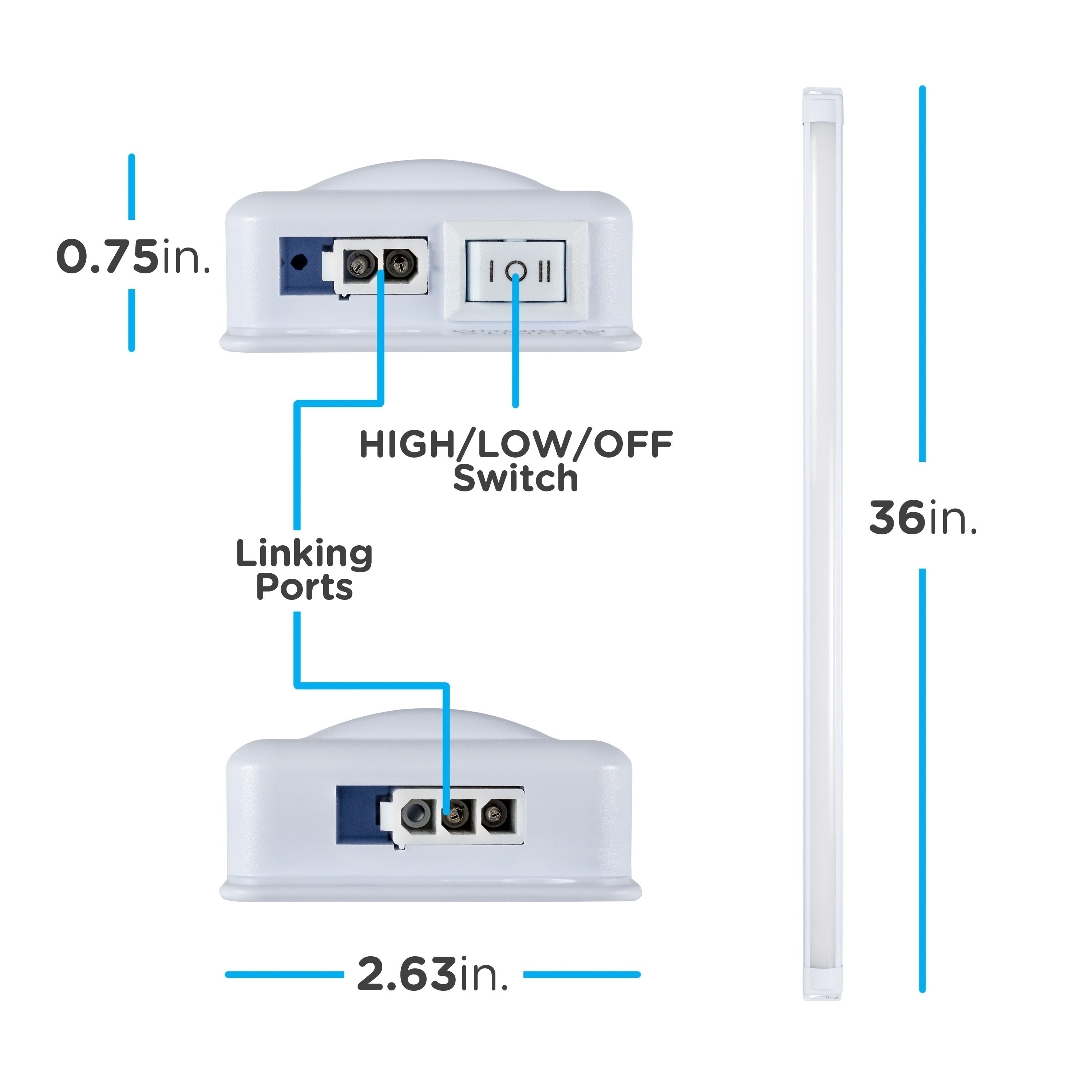 Enbrighten 36in. Plug-In LED Under Cabinet Light Fixture, White