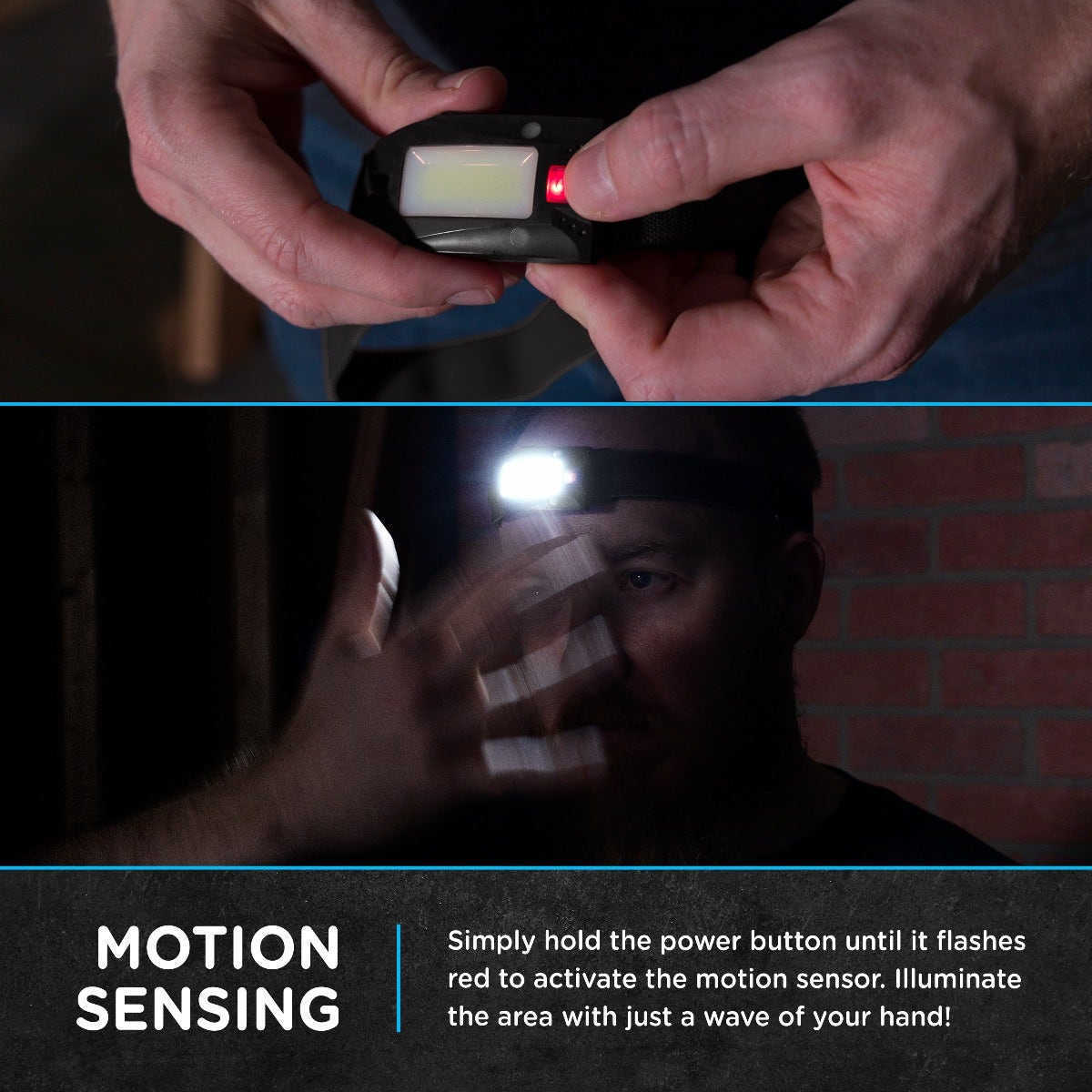 Enbrighten Motion-Sensing Rechargeable LED Headlamp, Black
