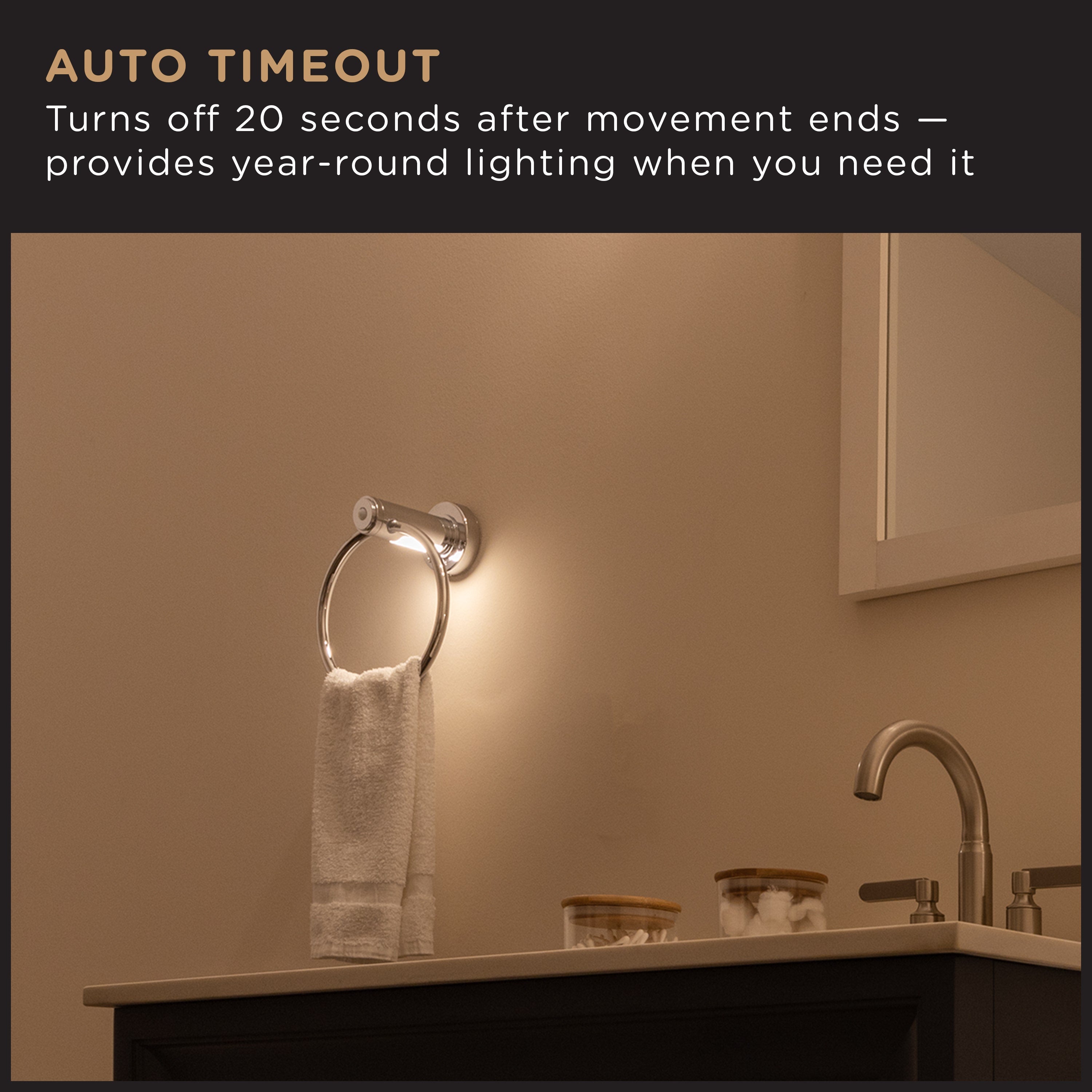 Enbrighten LED Motion Sensing Bathroom Lighting Bundle, Chrome