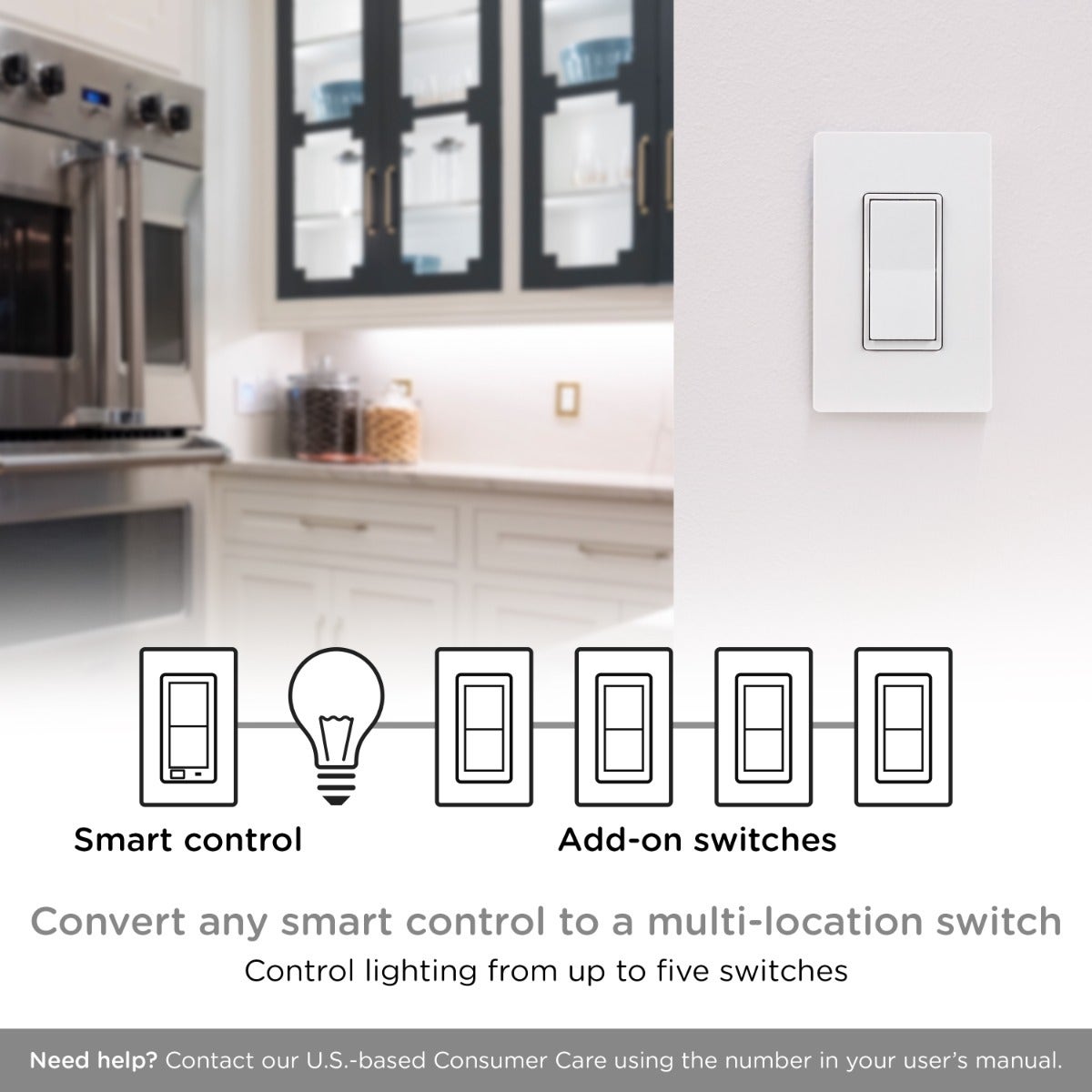 Enbrighten Add-On Switch with QuickFit™ and SimpleWire™, White