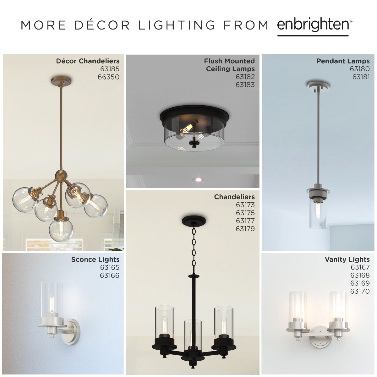 Enbrighten 5-Head Chandelier with LED Vintage Bulbs, Matte Black