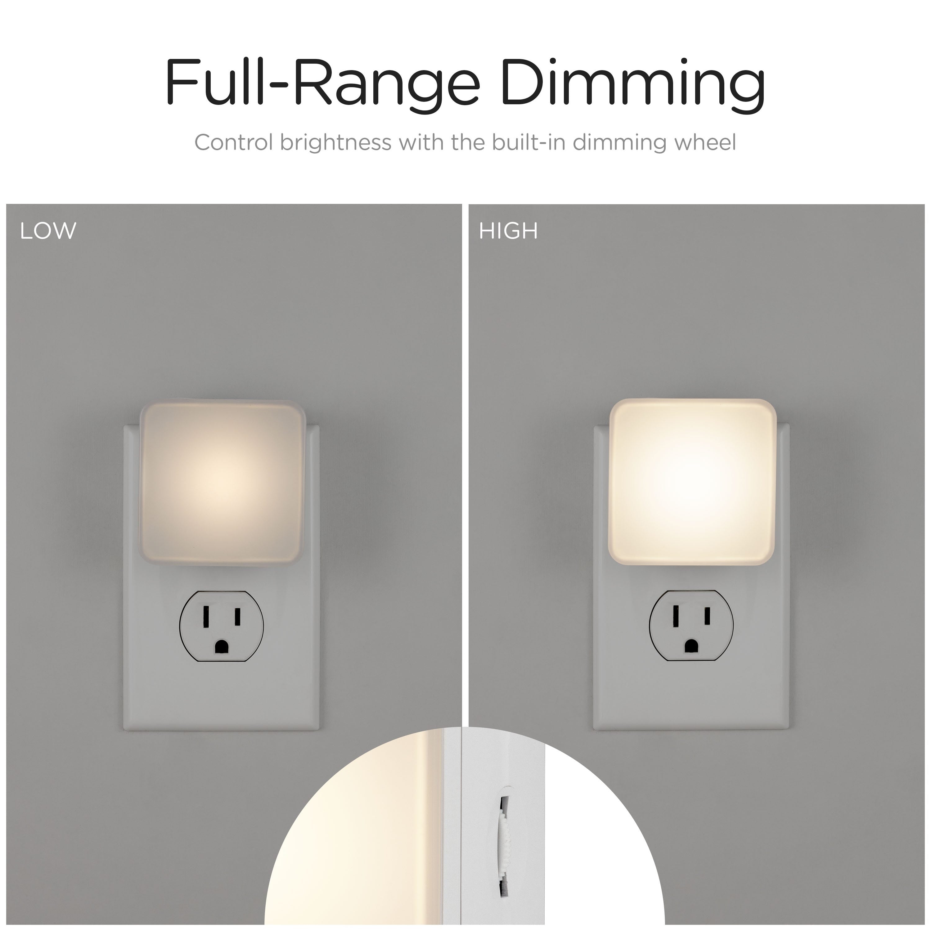 Enbrighten Light Sensing Dimmable LED Night Light, White