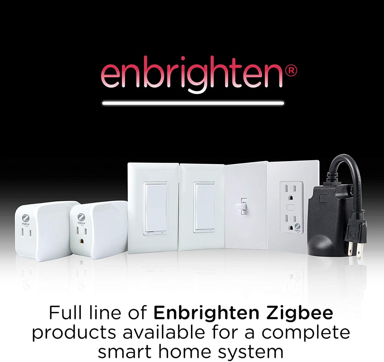 Enbrighten Zigbee Plug-in Outdoor Smart Switch, Black
