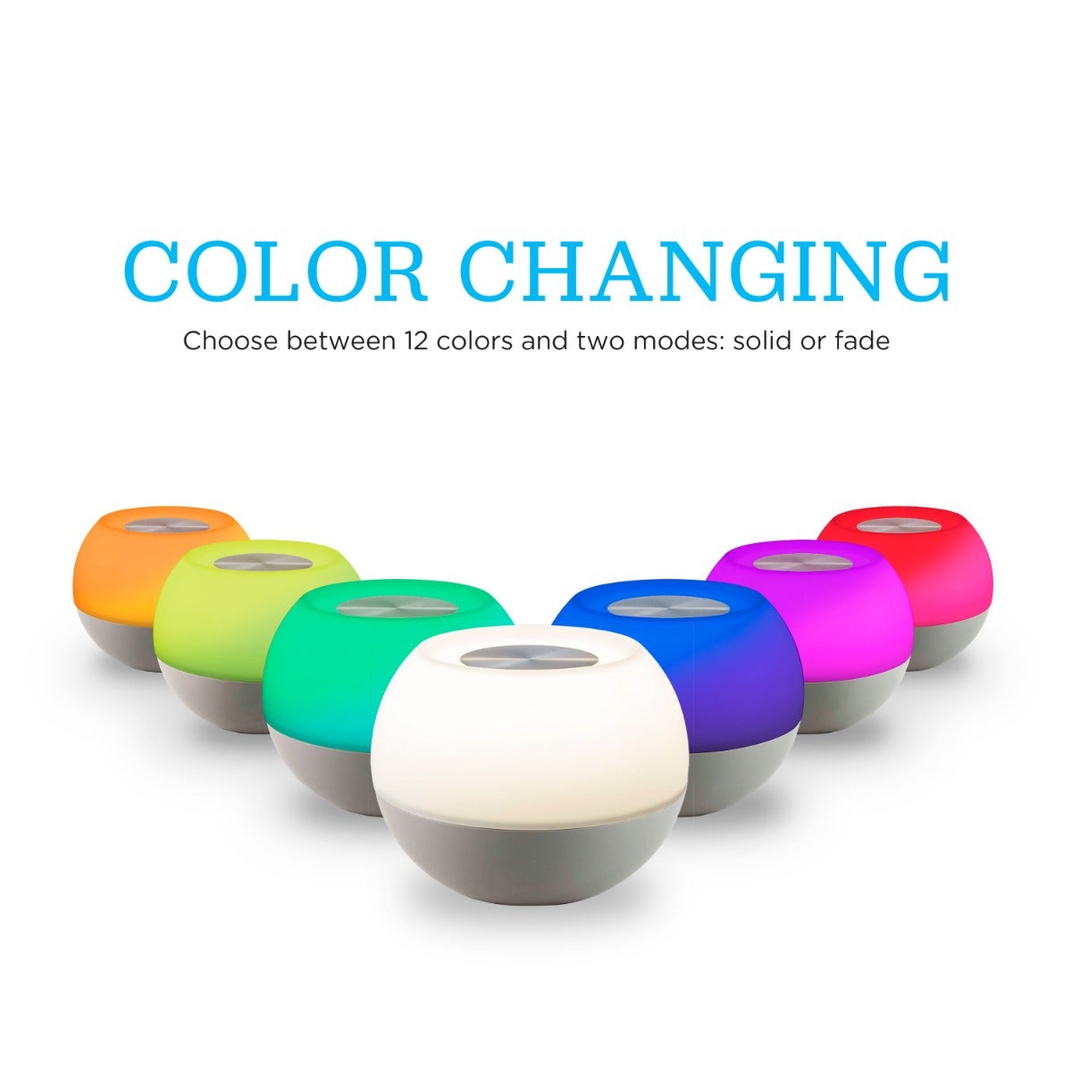 Enbrighten USB-Charging Color-Changing Tabletop LED Mini Bowl Night Light, Gray