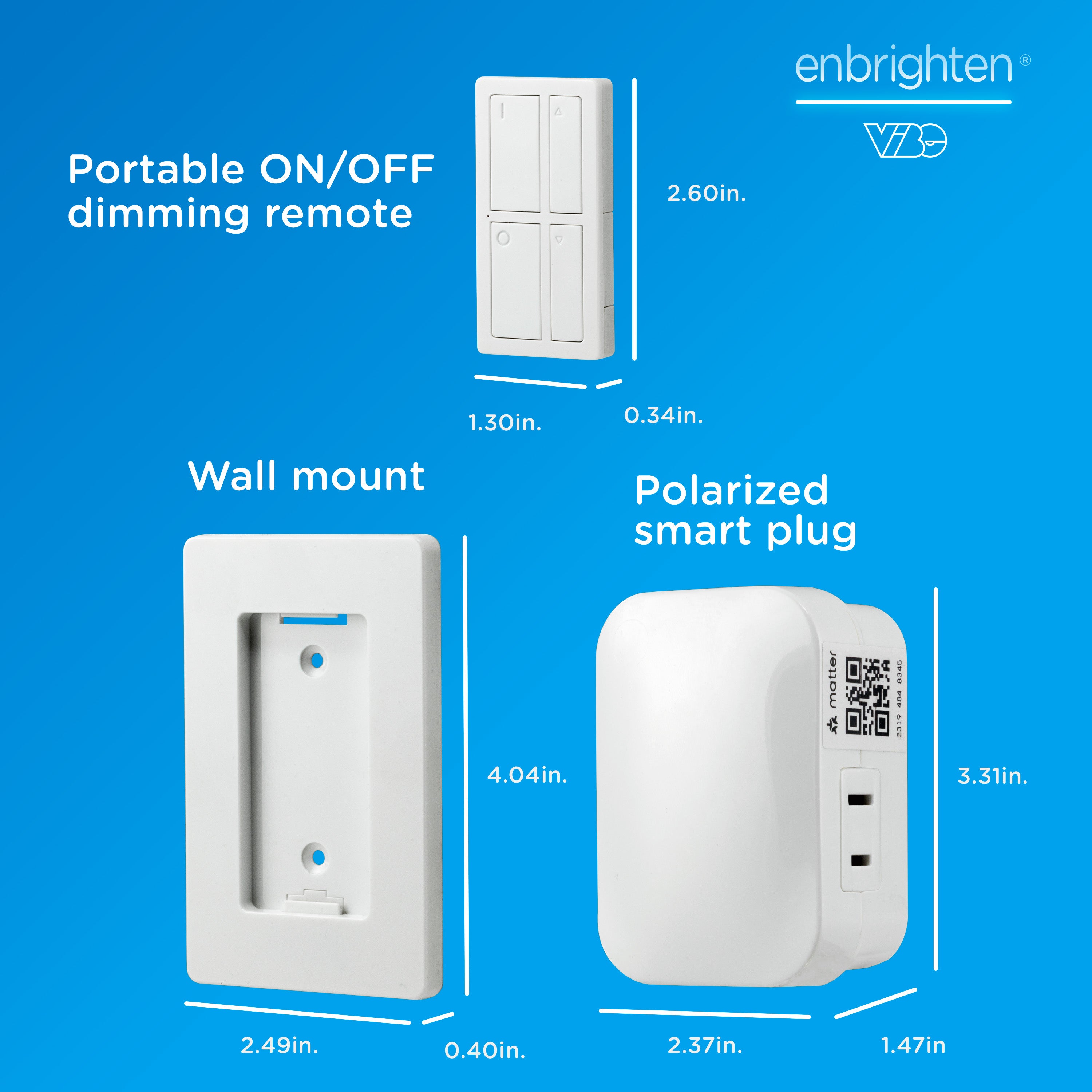 Enbrighten VIBE WiFi Matter Indoor Smart Plug with Dimming Remote