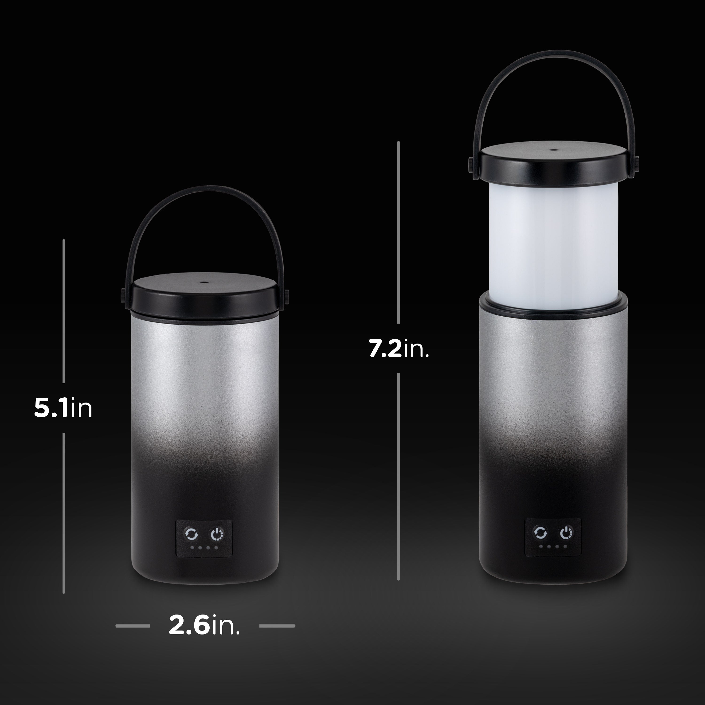 Enbrighten Color Changing LED Pop-Up Lantern, Rechargeable, Silver/Black