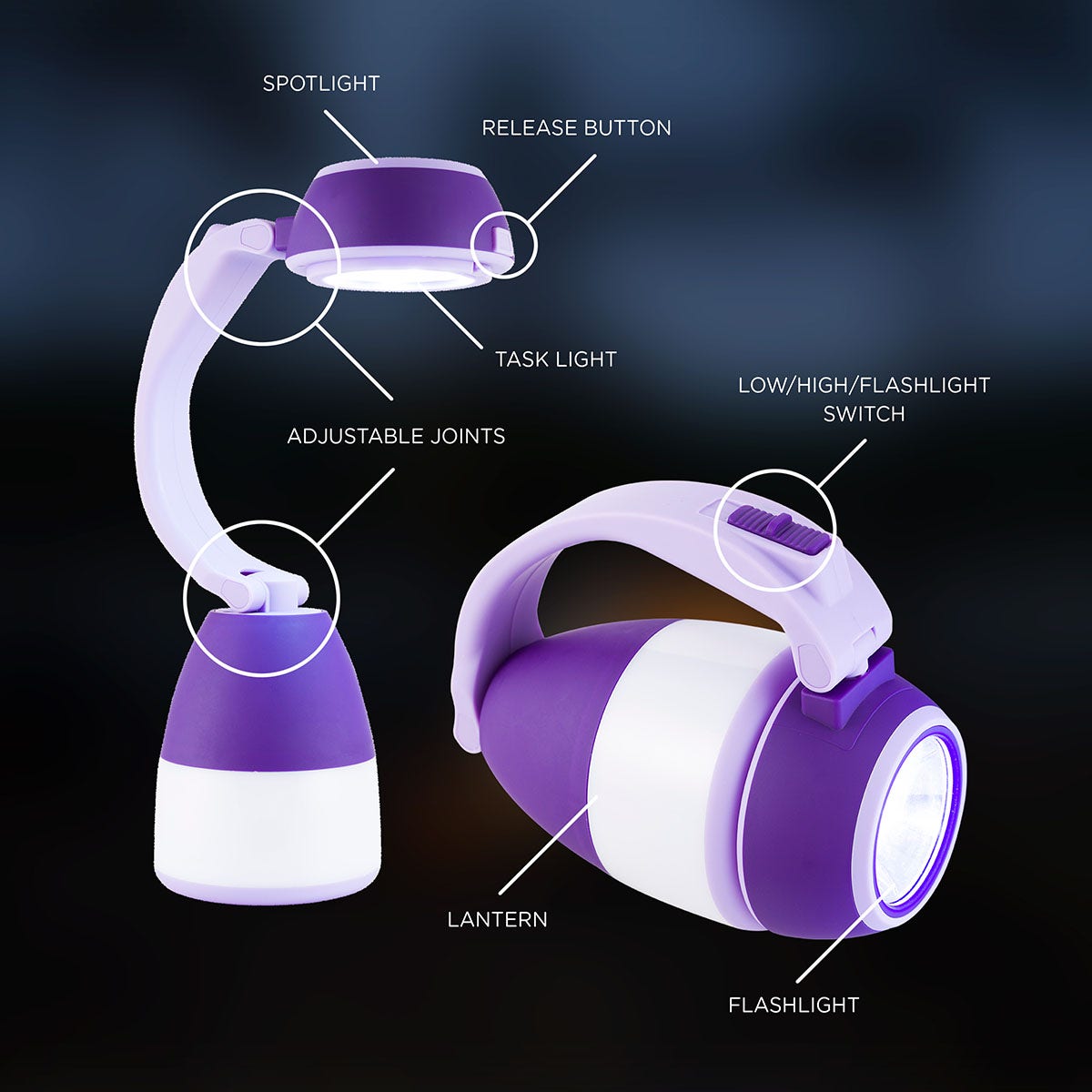 Enbrighten 3-in-1 Lantern, Purple