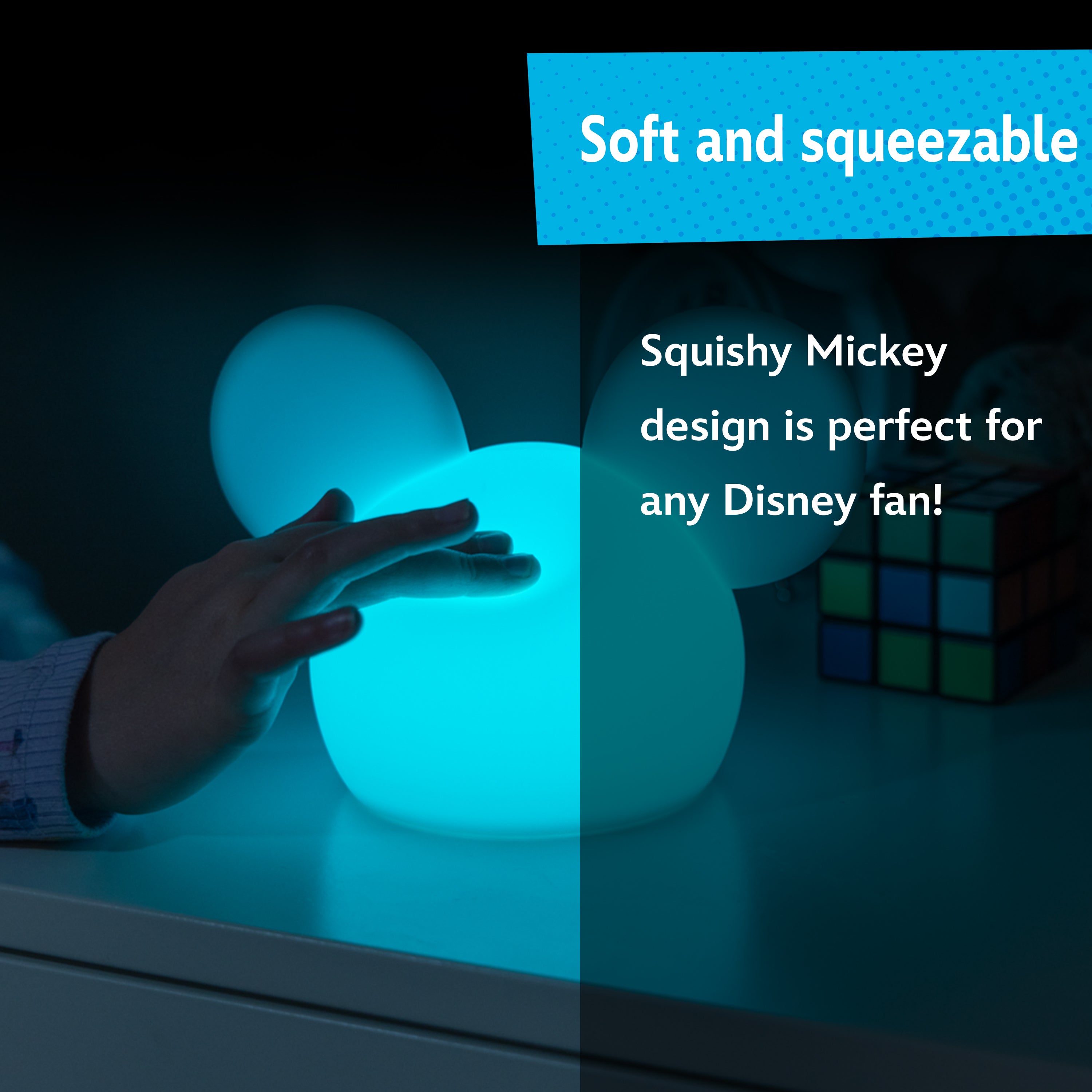 Disney Mickey Mouse Color-Changing Tabletop LED Night Light, White