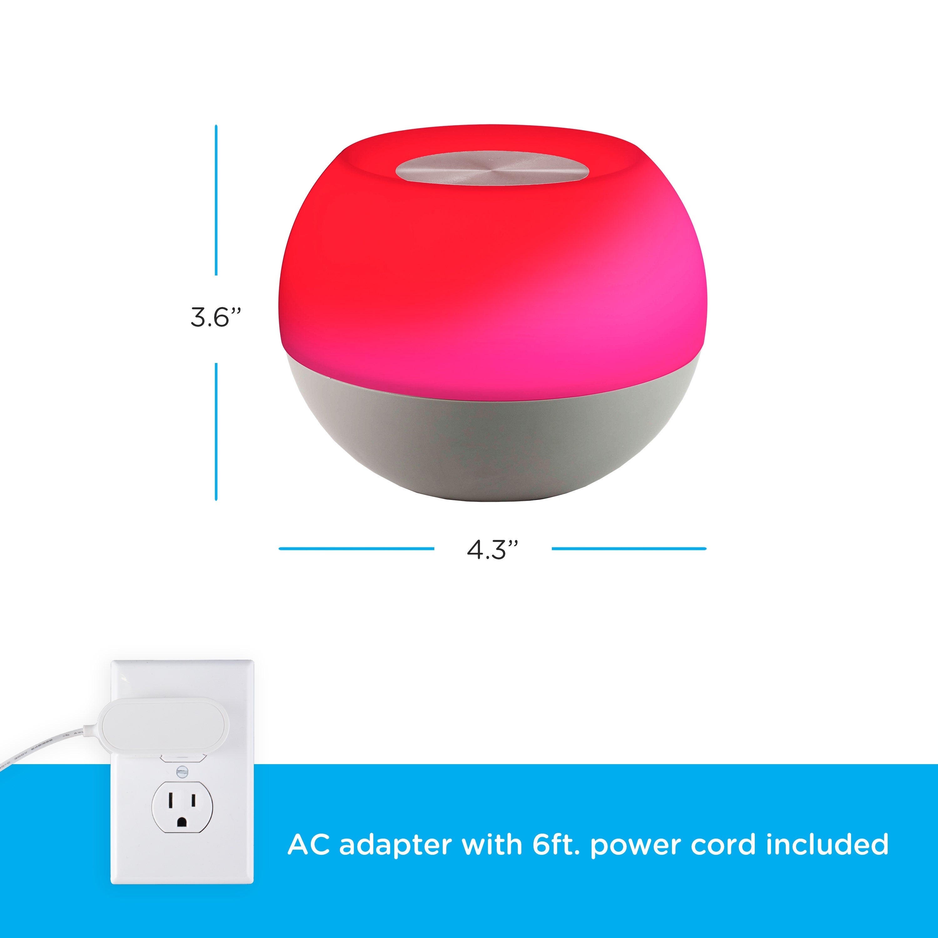 Enbrighten USB-Charging Color-Changing Tabletop LED Mini Bowl Night Light, Gray