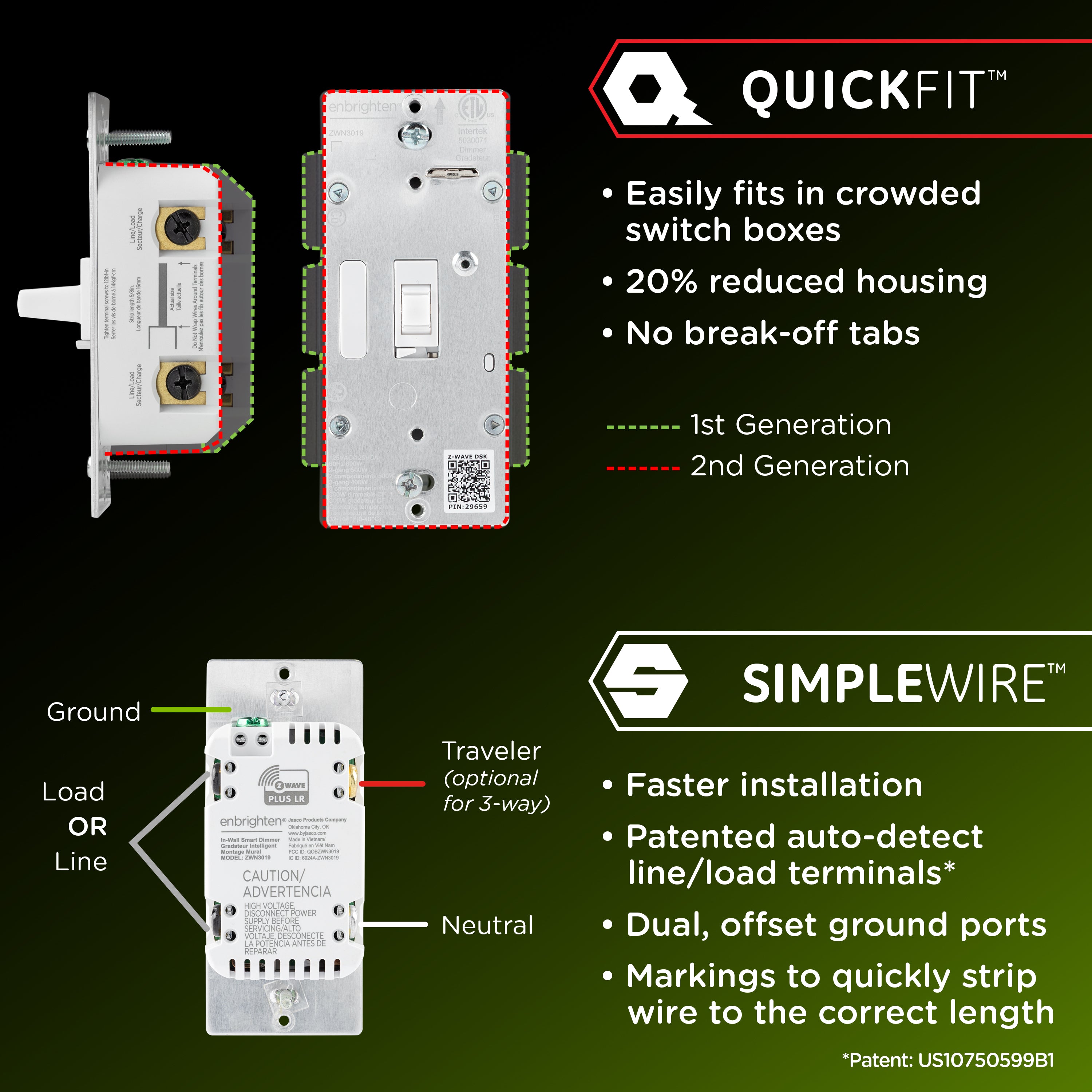 Enbrighten 800 Series Z-Wave Toggle Dimmer