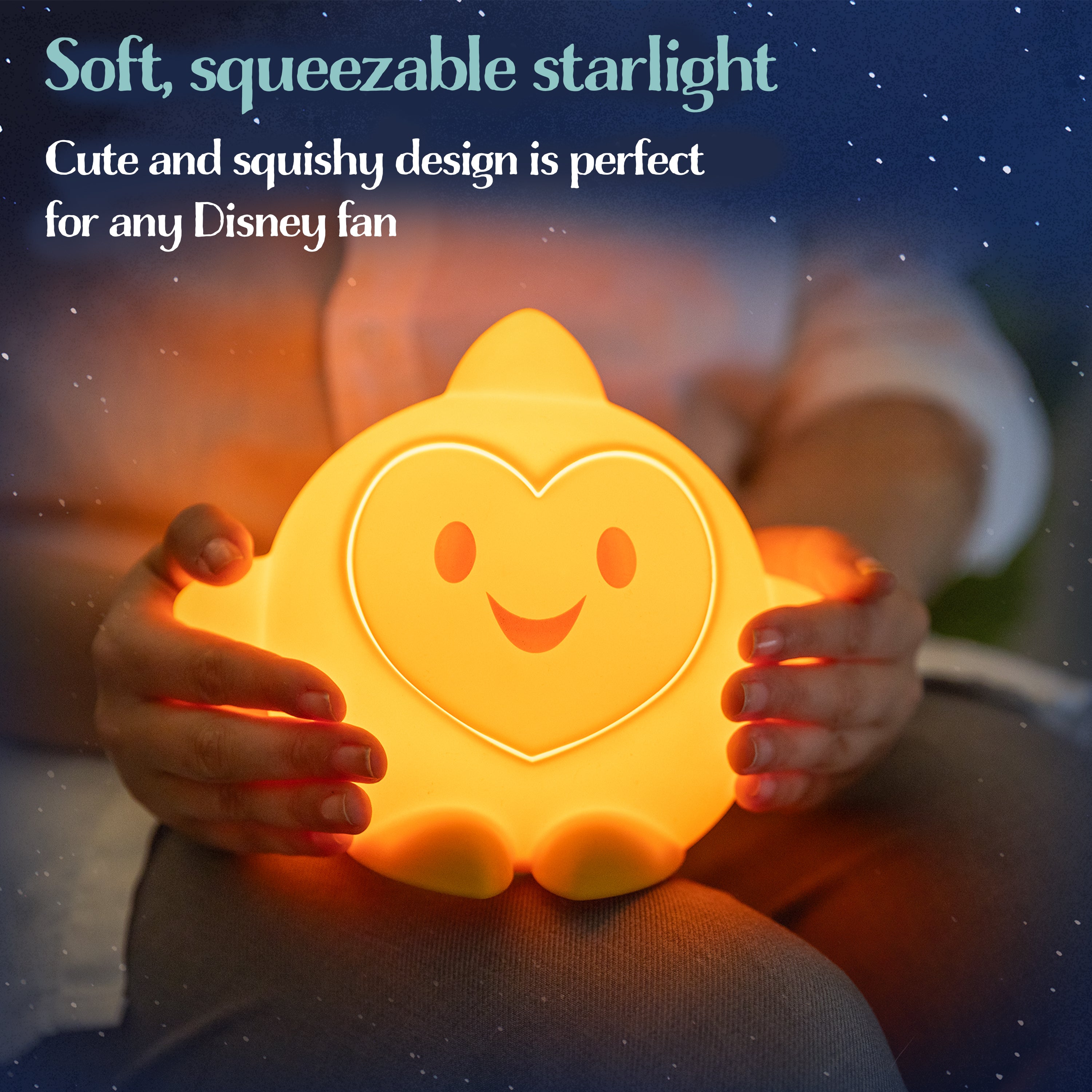 Disney WISH Star Squishy Dimmable Tabletop LED Night Light, Yellow