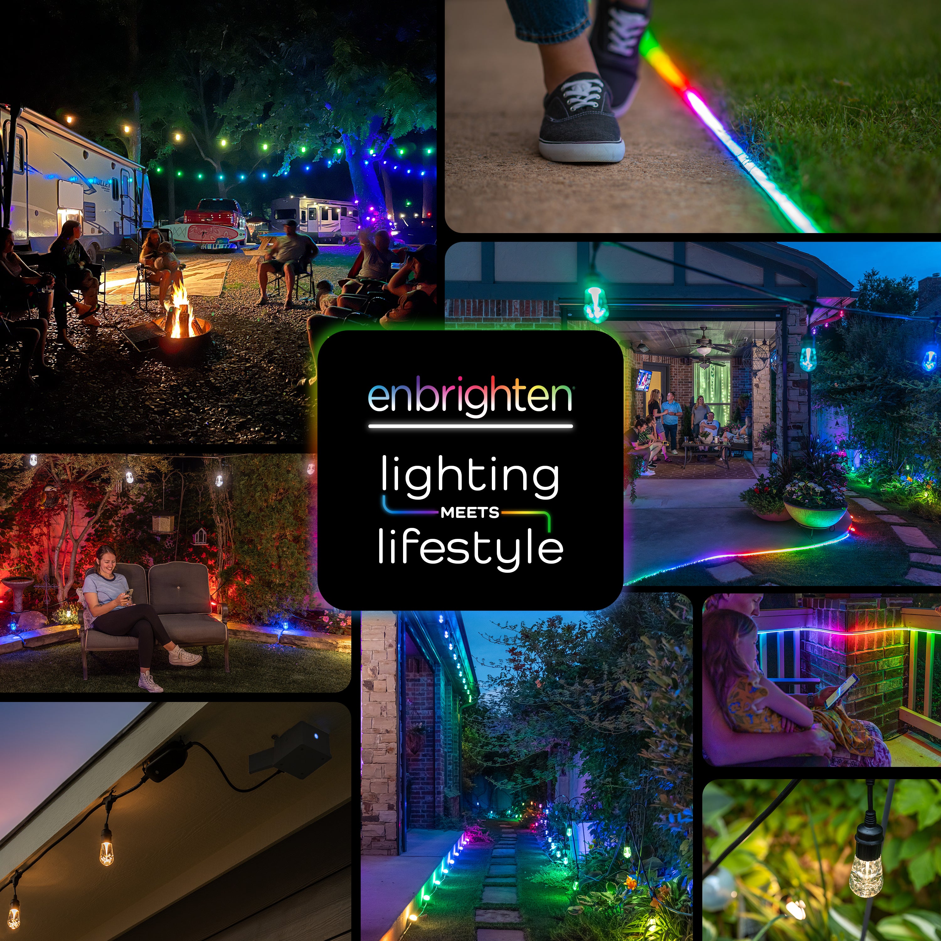 Enbrighten VIBE WiFi Add-An-Outlet Smart Adapter, Black