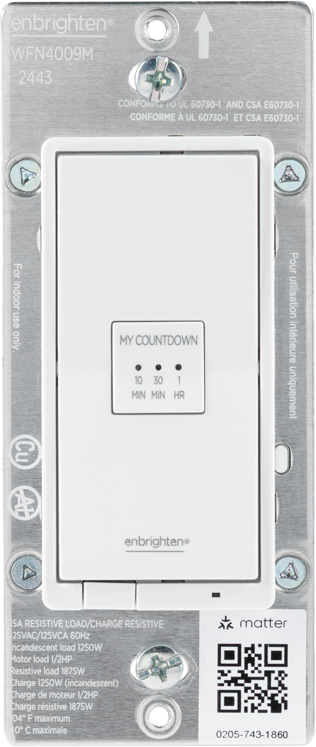Enbrighten Pro In-Wall Wi-Fi Matter Countdown Smart Switch