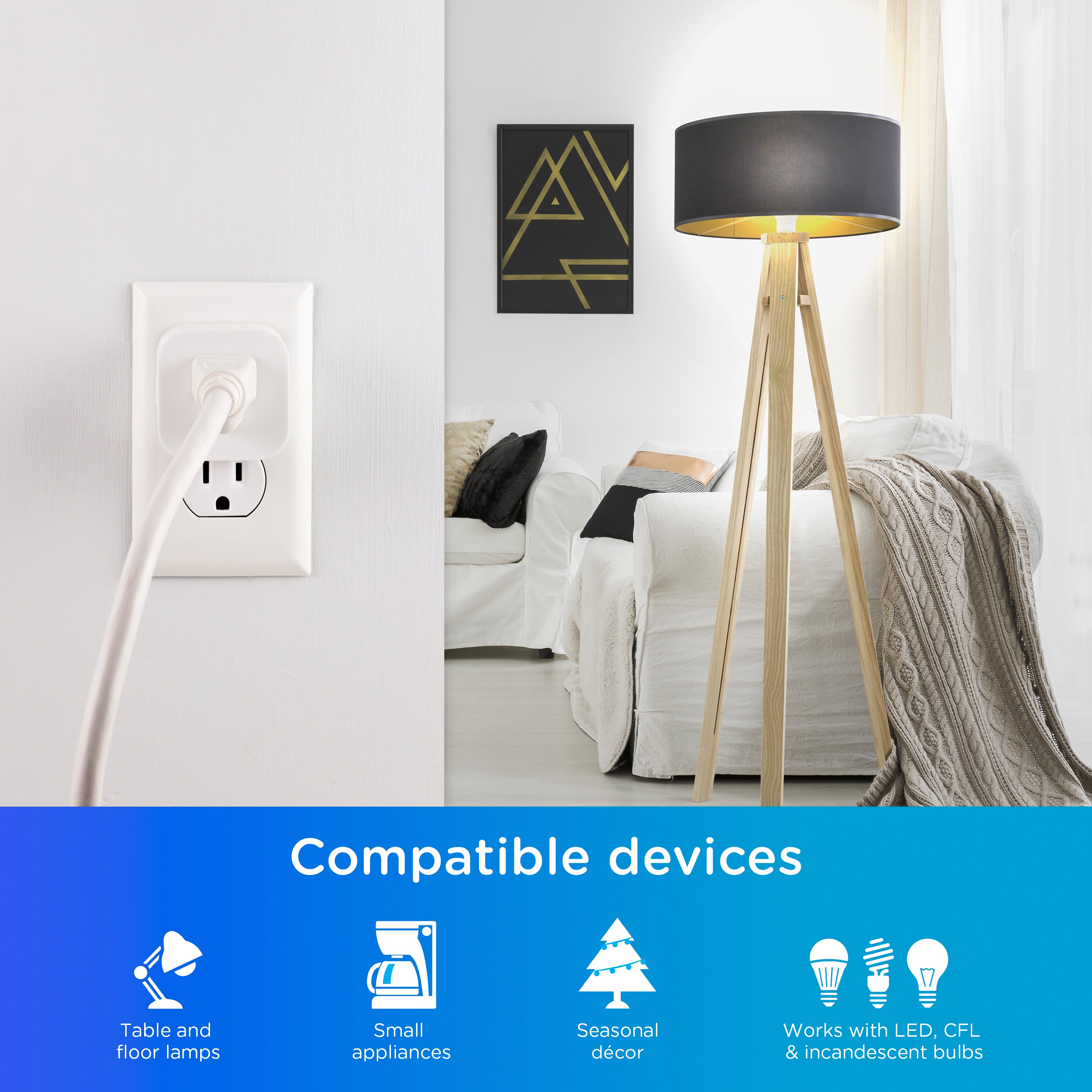 Enbrighten VIBE Indoor Single-Outlet Wi‑Fi Matter Smart Plug