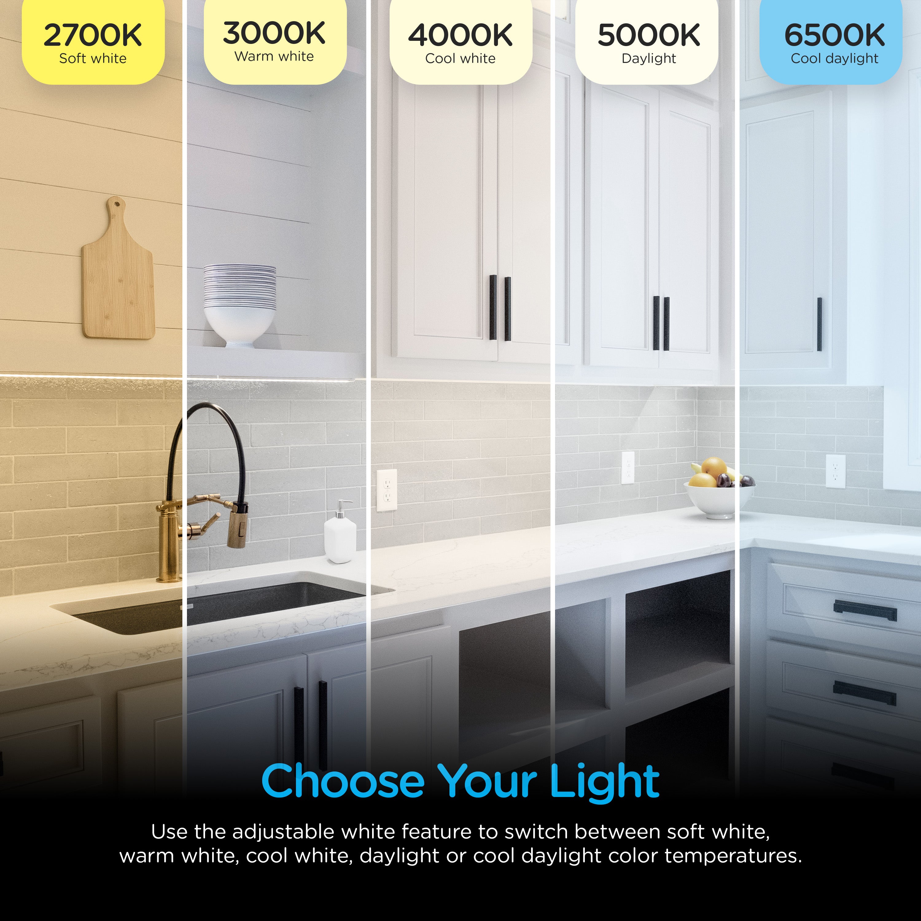 Enbrighten Color Changing Cabinet Puck Lights Plug-In, White