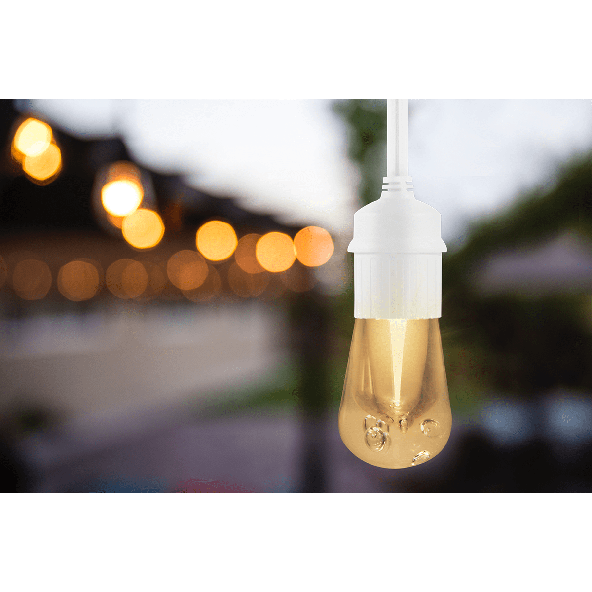 Enbrighten Vintage LED Cafe Lights, 24 Bulbs, 48ft. White Cord
