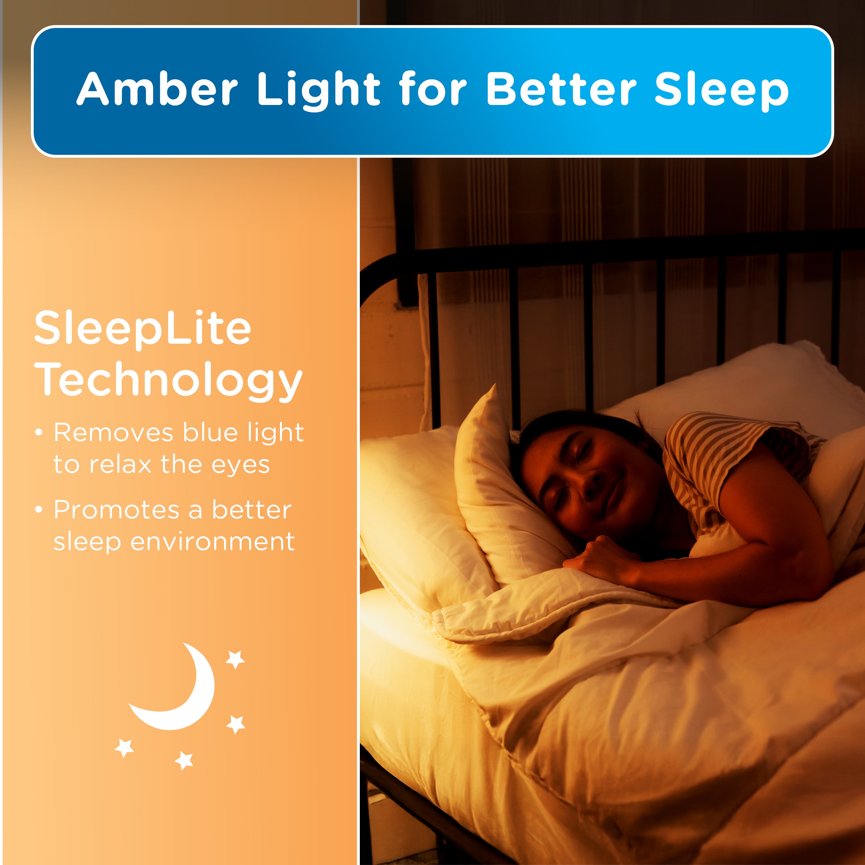 Enbrighten SleepLite Night Light, Motion Select, Motion-Boost, Amber LED, Coverlite, Backlit, White