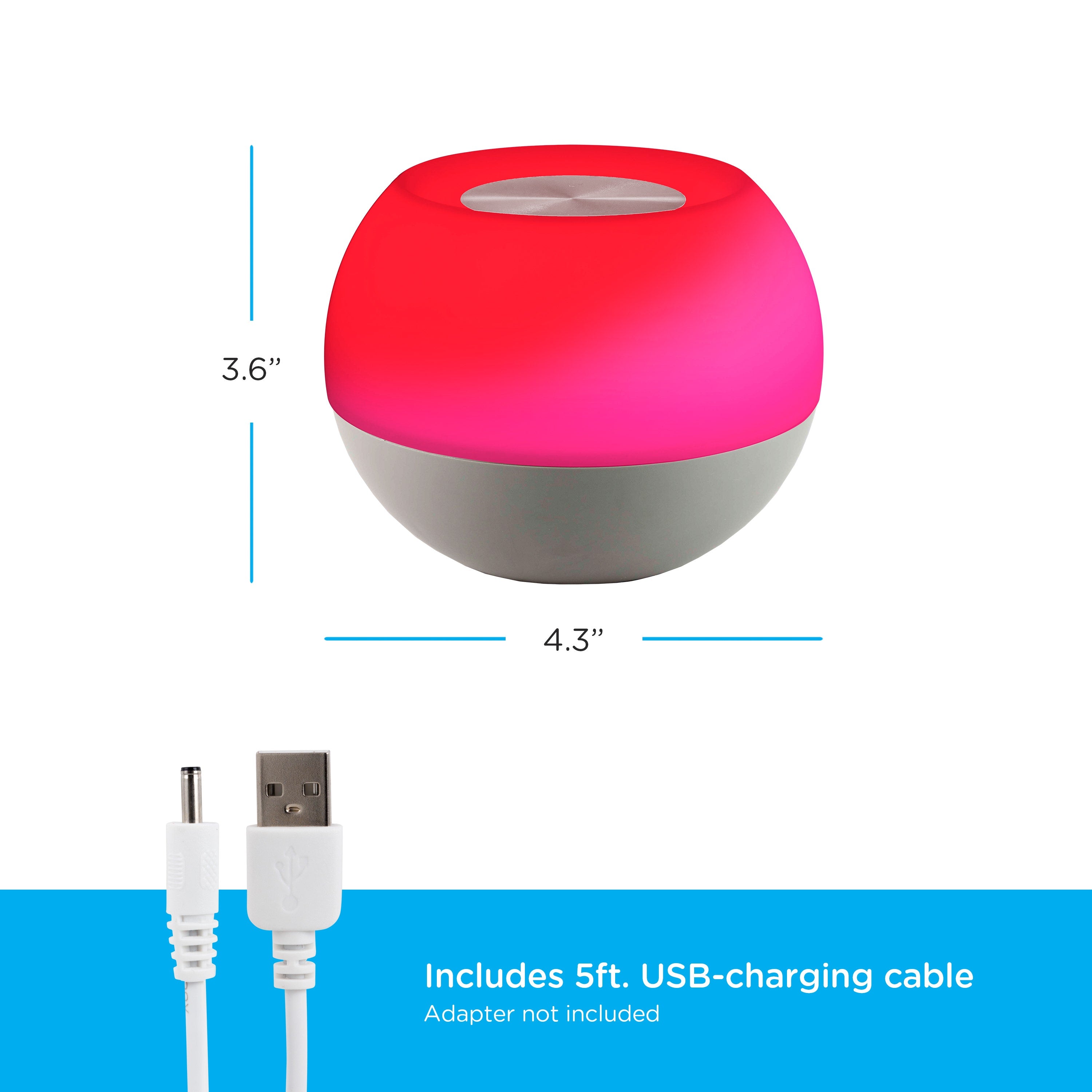 Enbrighten USB-Powered Color-Changing Tabletop LED Mini Bowl Night Light, Gray