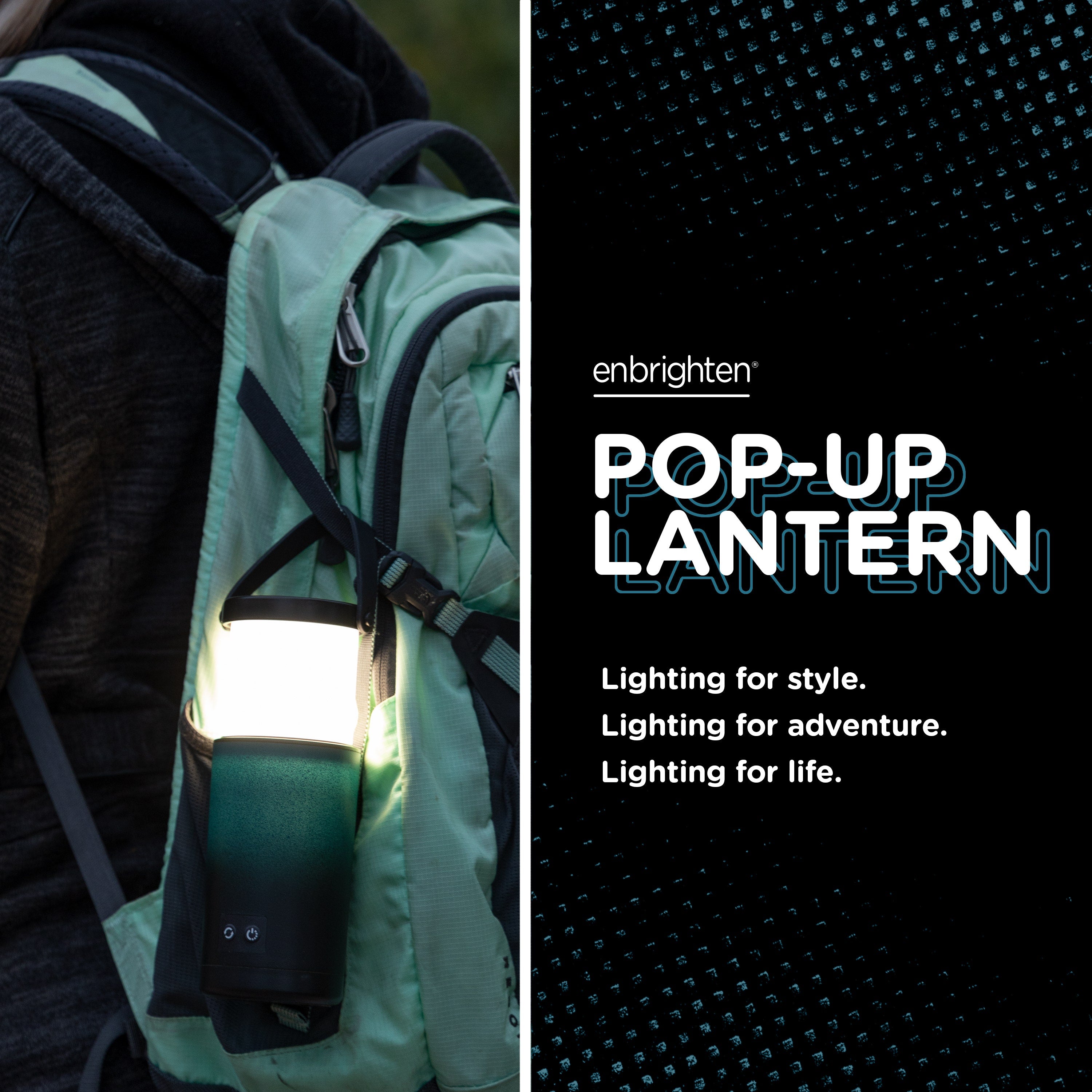 Enbrighten Color Changing LED Pop-up Lantern, Teal/Black