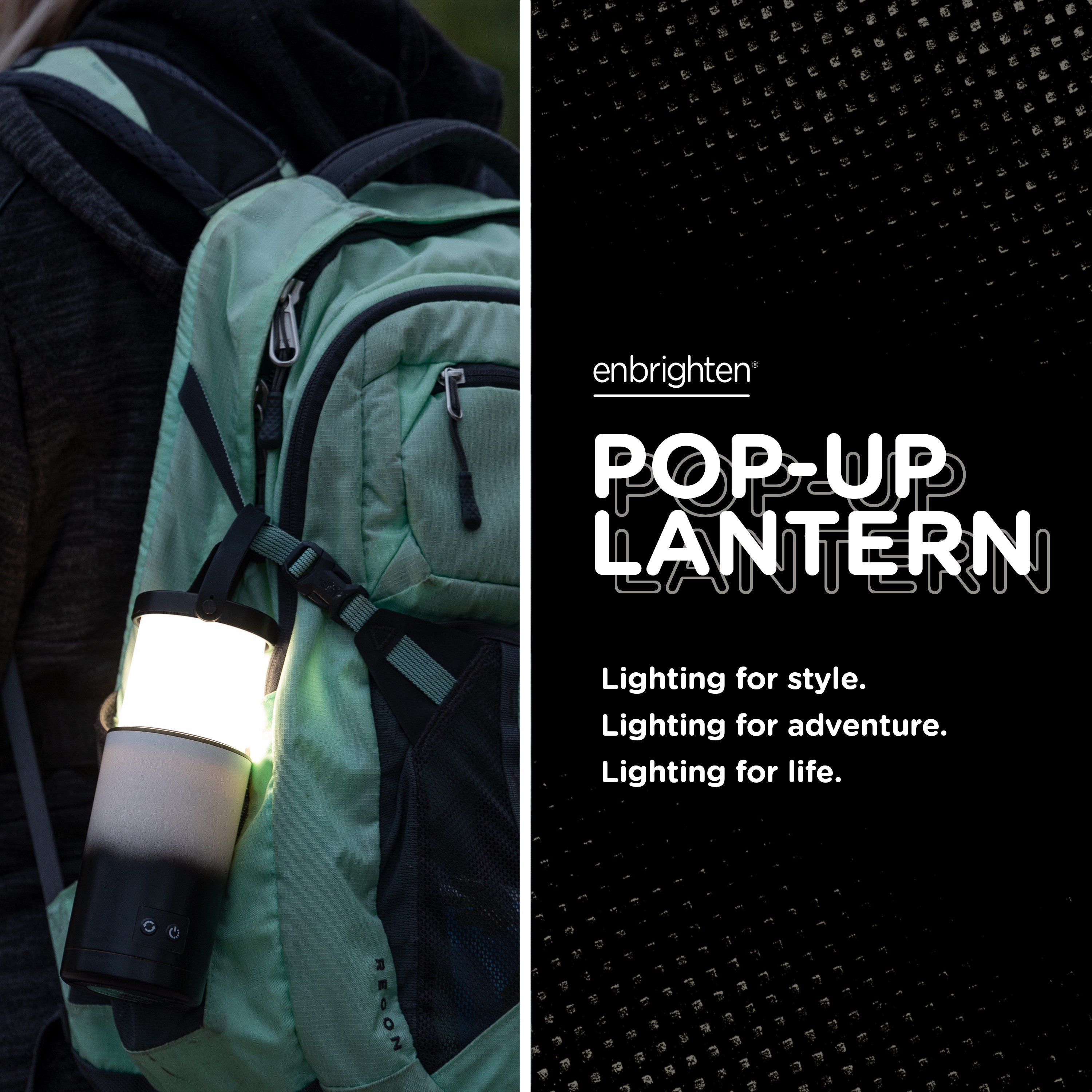 Enbrighten Color Changing LED Pop-up Lantern, White/Black